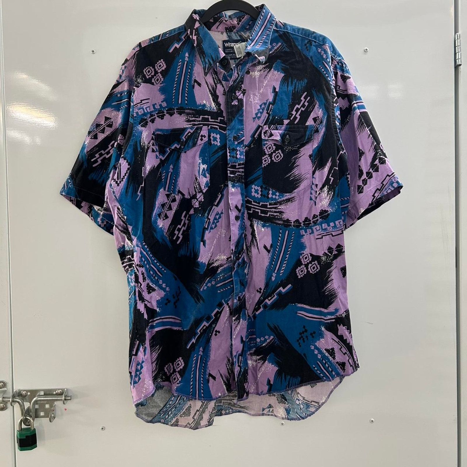 Wrangler VTG Wrangler cowboy cut shirt in purple and blue Size US XL / EU 56 / 4 - 1 Thumbnail