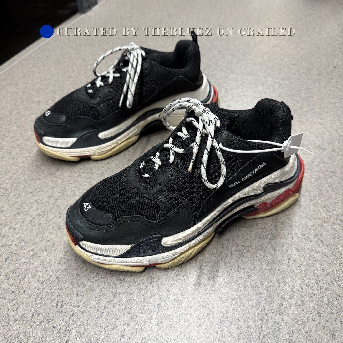 Balenciaga Balenciaga Triple S Black Red Distressed Size US 10 / EU 43 - 1 Thumbnail