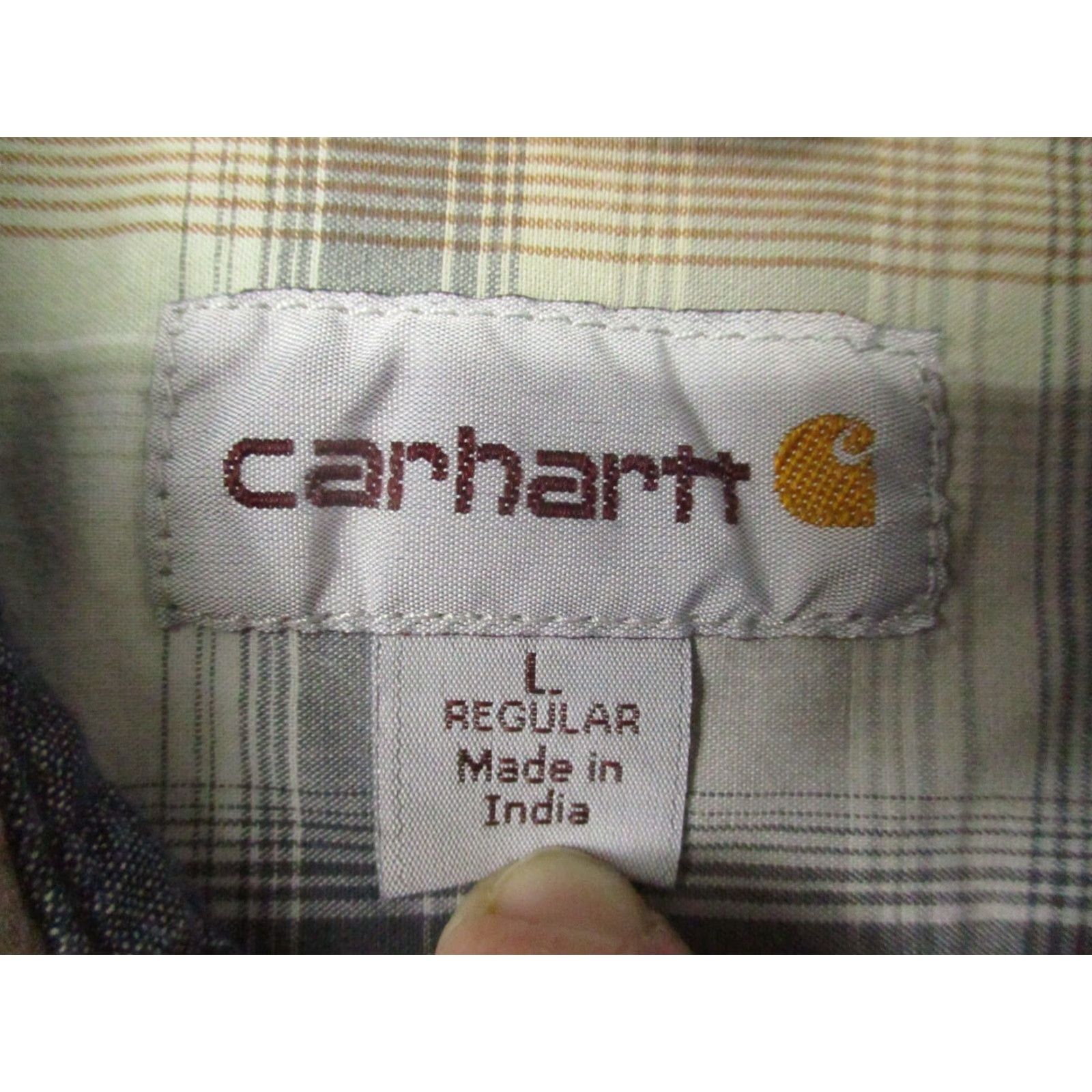 Carhartt Carhartt Shirt Mens Large Brown Gray Plaid Short Sleeve Button Front Relaxed Fit Size US L / EU 52-54 / 3 - 4 Thumbnail