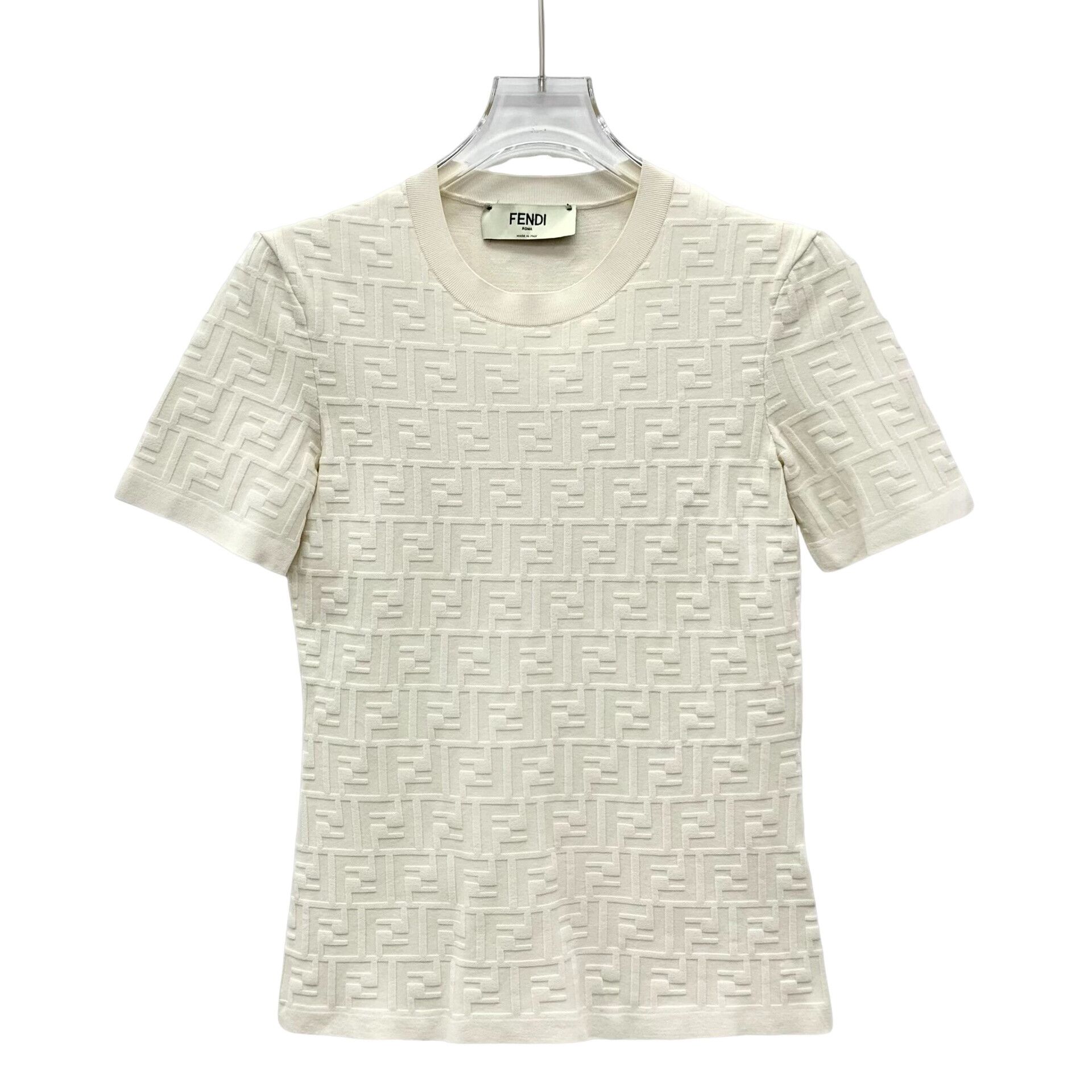Fendi Fendi FF Embossed Knit Short Sleeve Sweater IT 40 Size S / US 4 / IT 40 - 1 Thumbnail