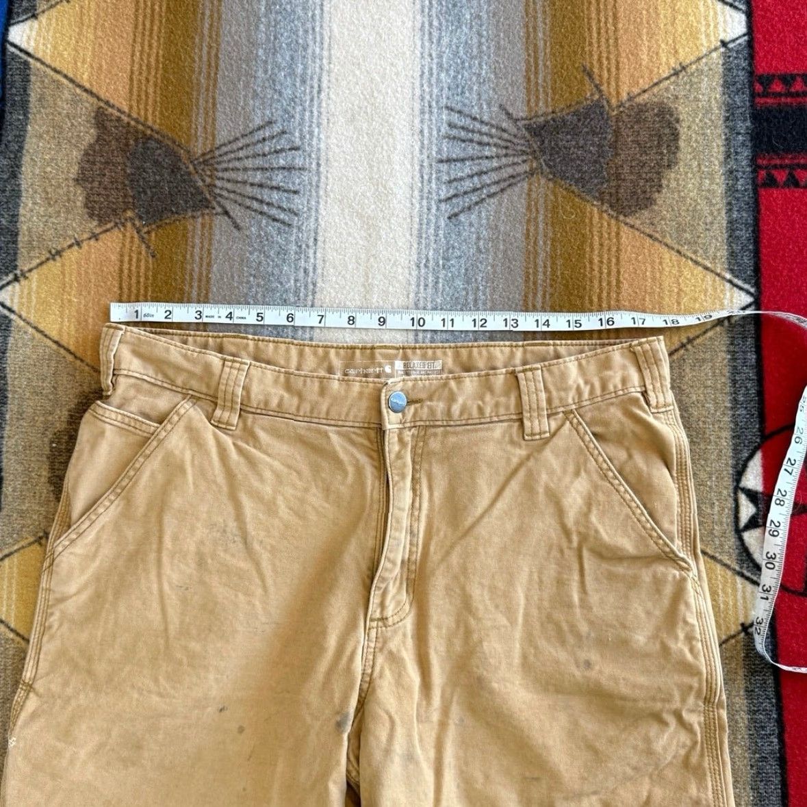Carhartt VINTAGE Carhartt Carpenter Shorts Men 36 Brown 9” Inseam Workwear Weathered 90s Grunge Outdoors Casual Distressed Zip Regular Fit Size US 36 / EU 52 - 7 Thumbnail