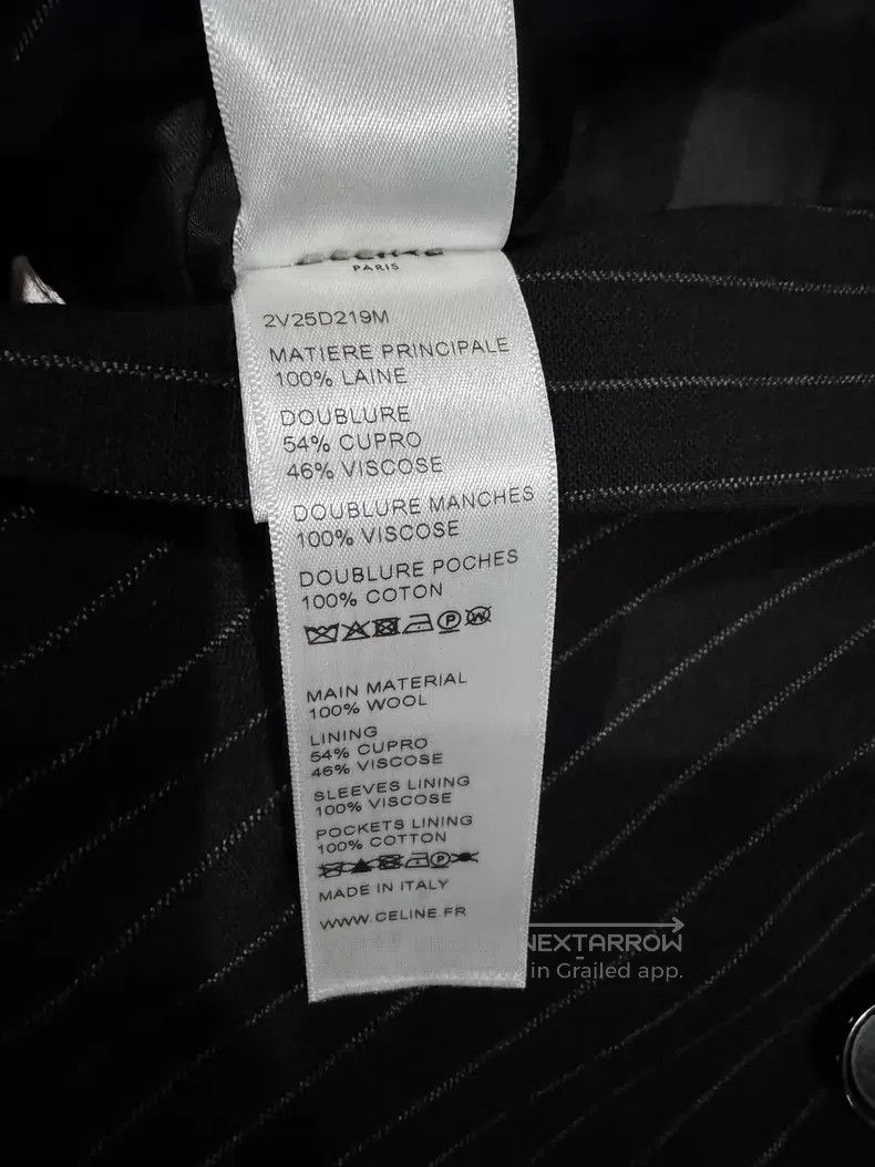 Celine Celine Black striped double-breasted blazer Size US L / EU 52-54 / 3 - 6 Thumbnail