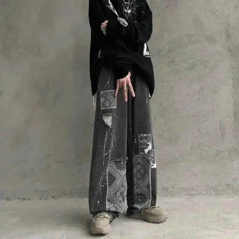 Japanese Brand DEEPTOWN Graffiti Black Jeans Men Gothic Punk Denim Size US 32 / EU 48 - 4 Thumbnail