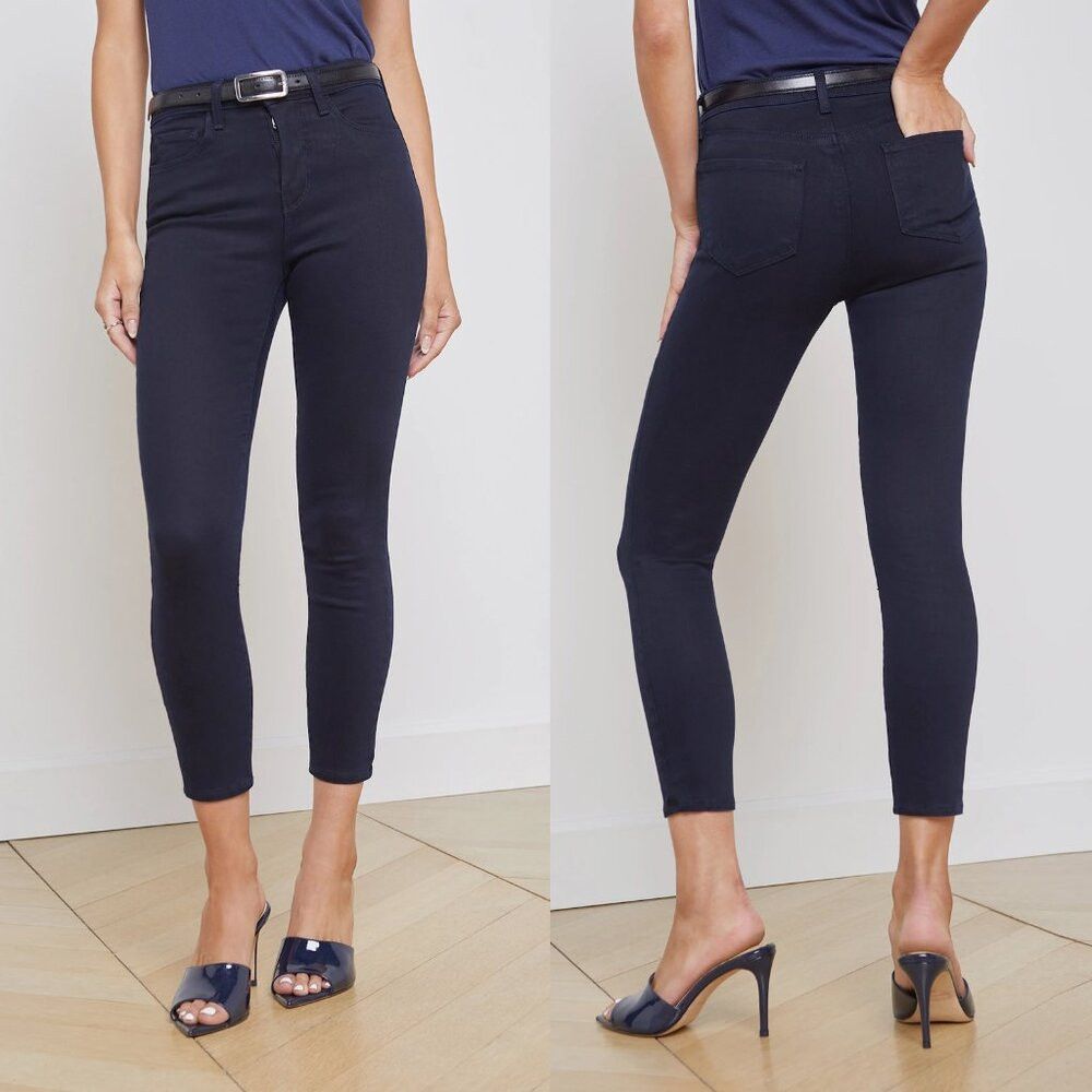L'AGENCE NWT New $265 L'AGENCE Margot Crop Skinny MIDNIGHT Pants Siz Size 24" / US 00 / IT 34 - 1 Thumbnail