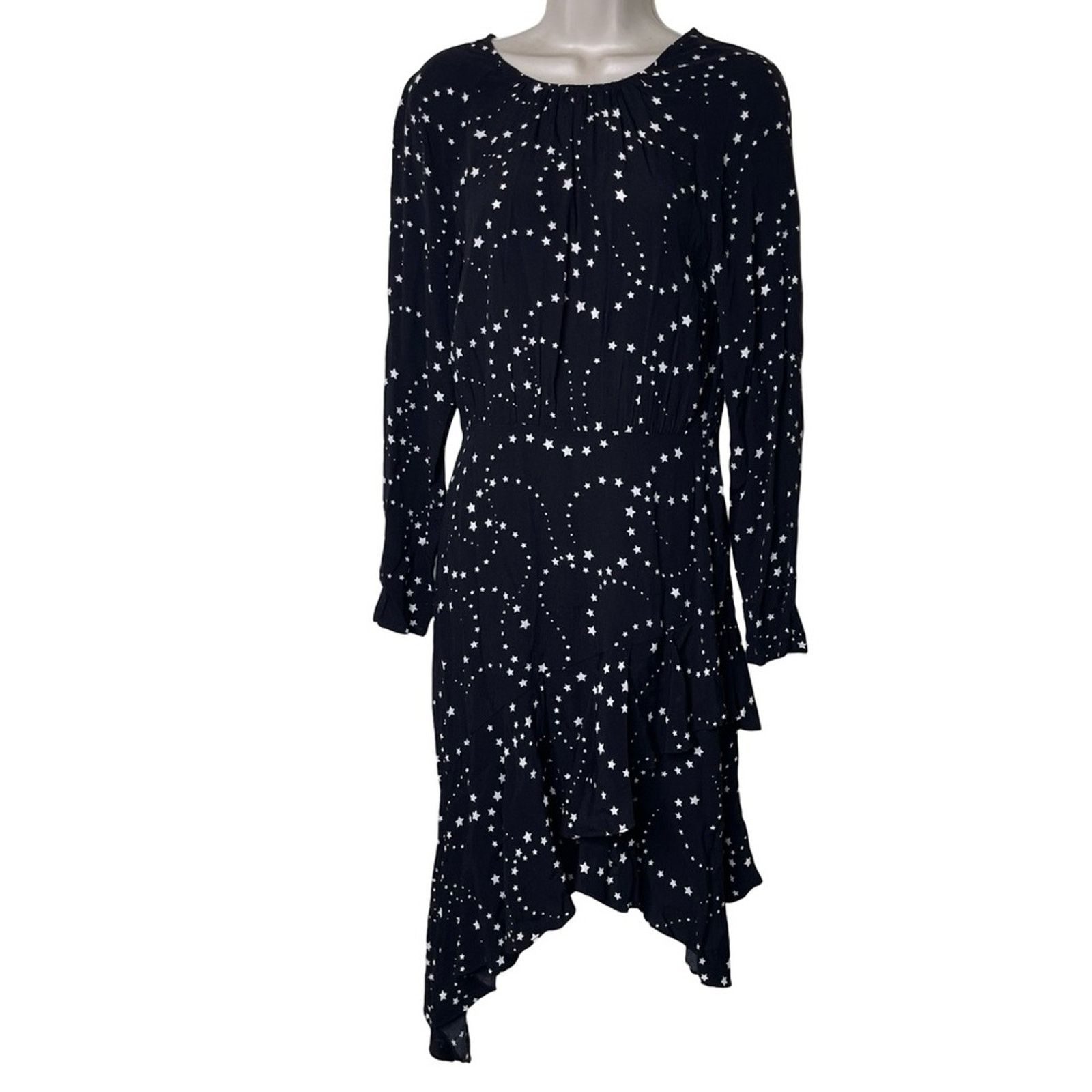 Maje Maje Retoile Star Print Black and White Midi Dress sz 1 US S Size S / US 4 / IT 40 - 2 Thumbnail
