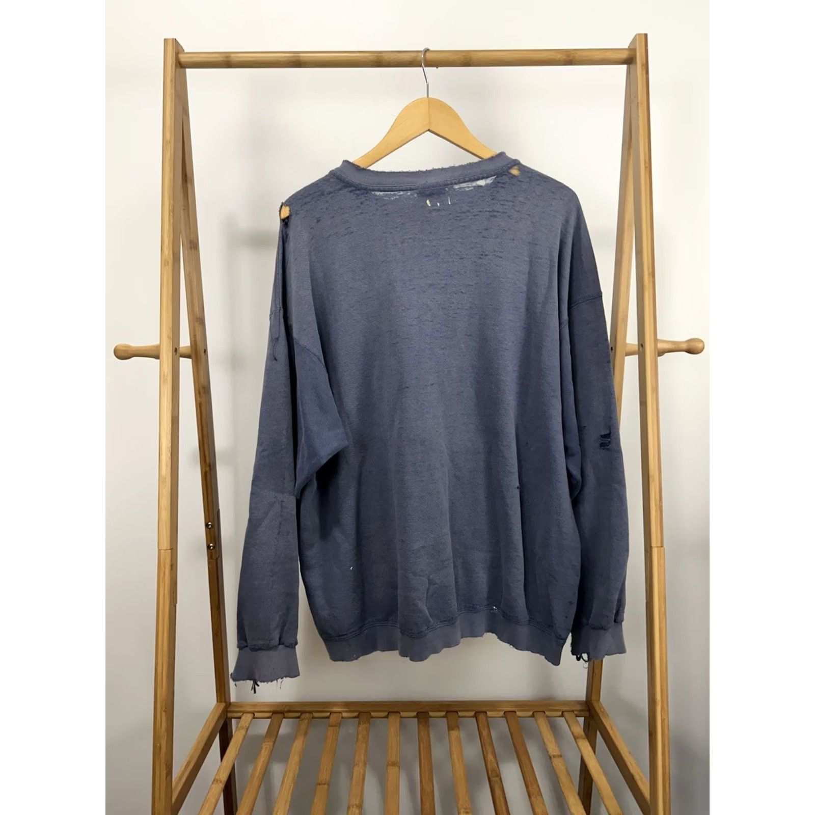 Nike VTG Nike Gradient Sun Faded Thrashed Distressed Worn Sweatshirt XL Men Blue Sweatshirt Grunge 90s Mens Size US XL / EU 56 / 4 - 2 Thumbnail