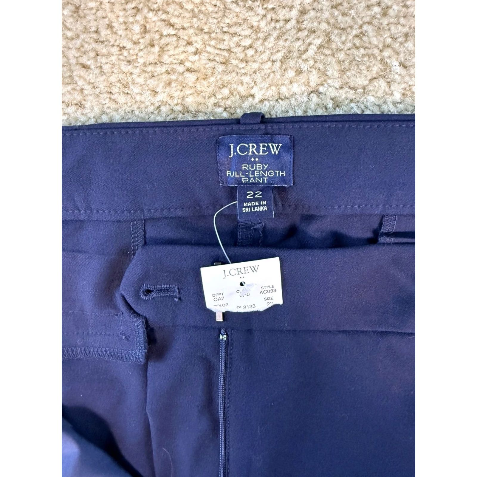 J.Crew J CREW Womens Ruby Pant Navy Size 22 Full Length 31 NWT D259 Size 30" / US 8 / IT 44 - 6 Thumbnail