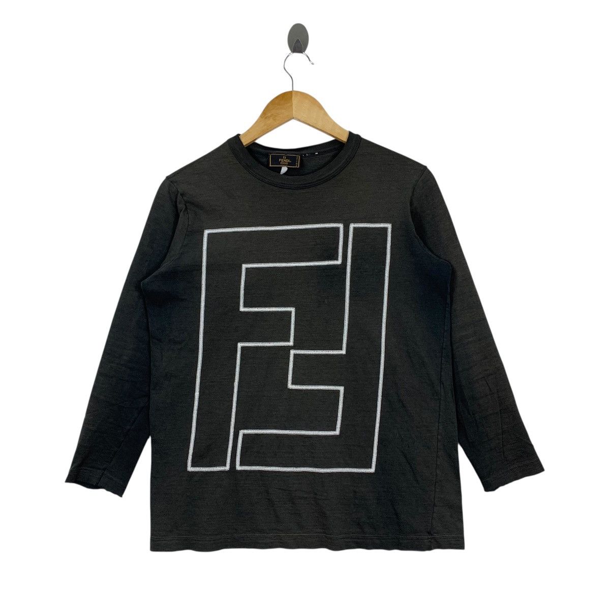 Vintage FENDI MAGLIA FF Italy Big Print Long Sleeve Shirt