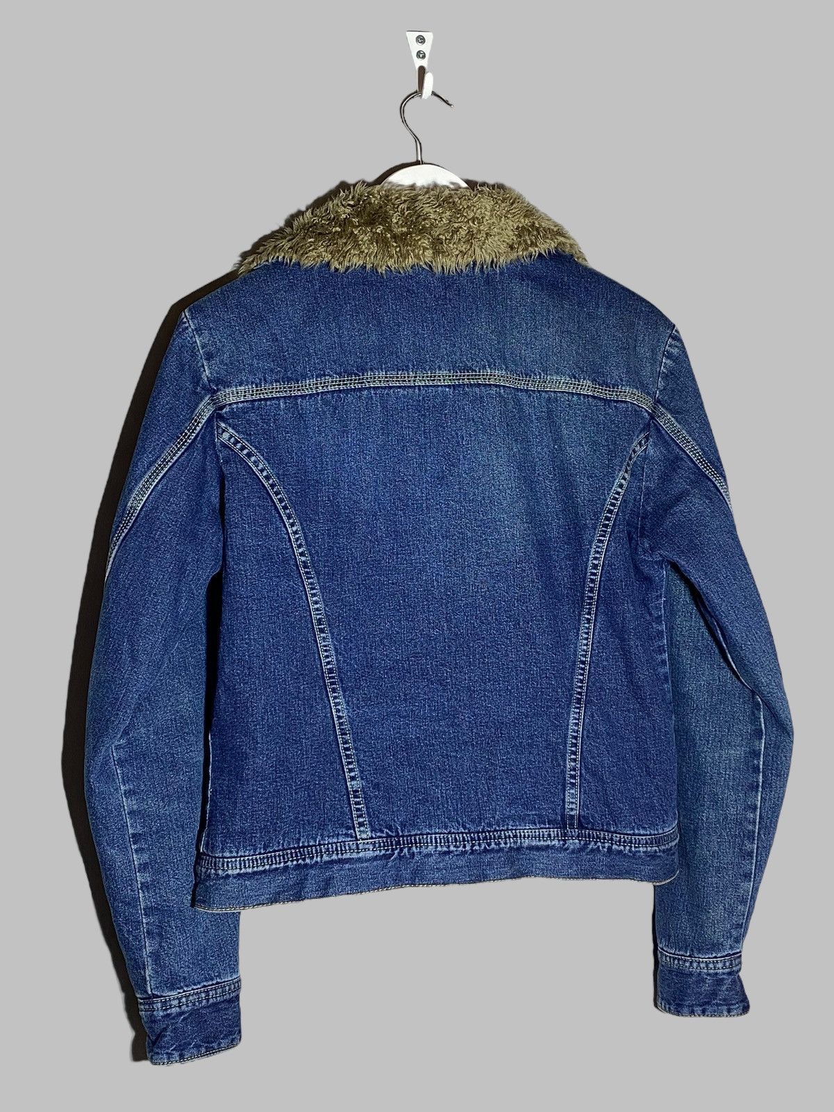 Diesel Vintage 00s Diesel Sherpa Washed Denim Jacket Y2k Style Size M / US 6-8 / IT 42-44 - 2 Thumbnail