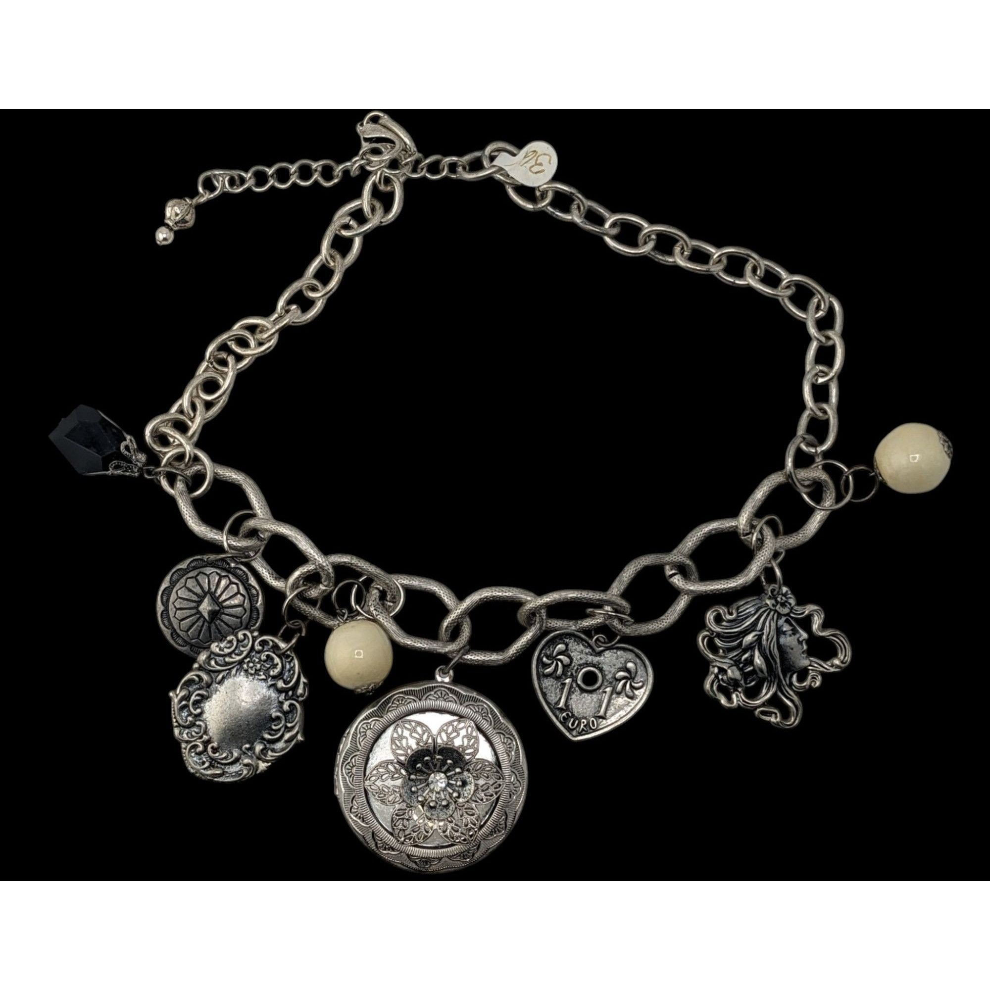 Handmade Vintage Victorian Style Gothic Charm Necklace W/ Locket Bead Size ONE SIZE - 2 Thumbnail
