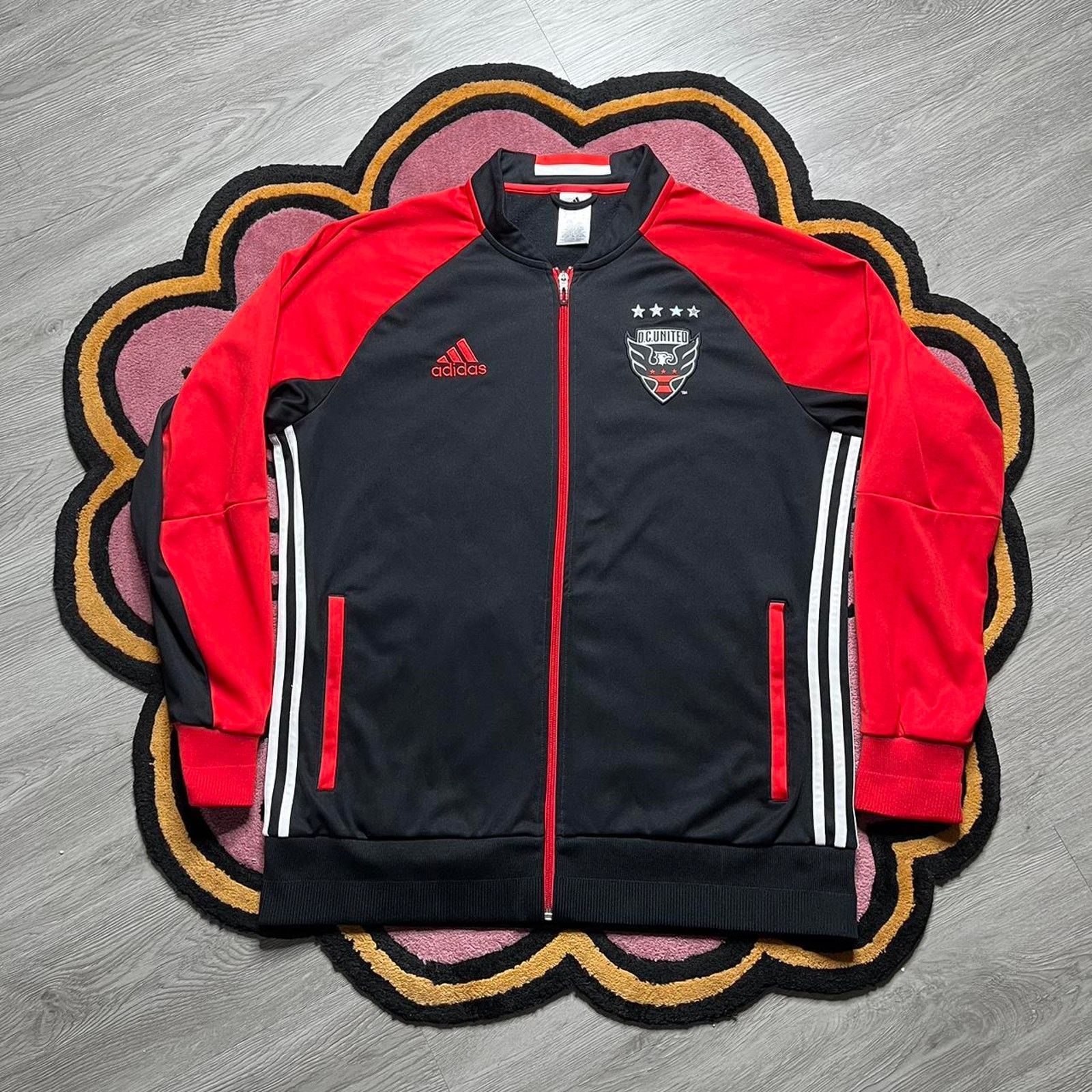 Adidas 2015 DC United Full Zip Track Jacket Size XL Black