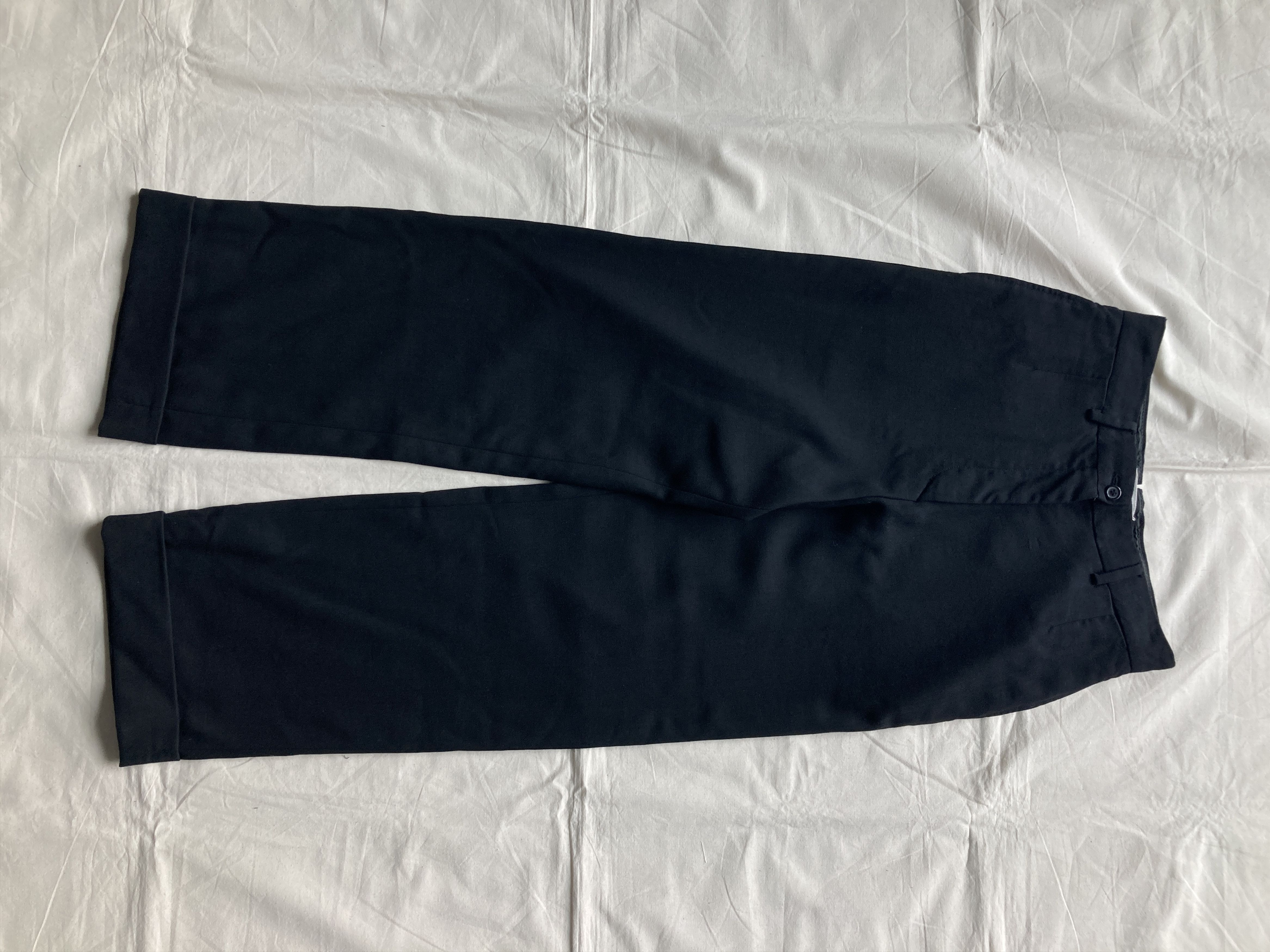 image of Maison Margiela Fw2001 Artisanal Wool Trousers in Black, Women's (Size 26)