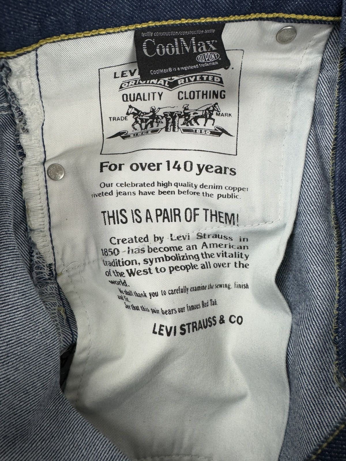 Other Rare Vintage 2000r Levis CoolMax dry raw denim single pocket Size US 30 / EU 46 - 12 Thumbnail