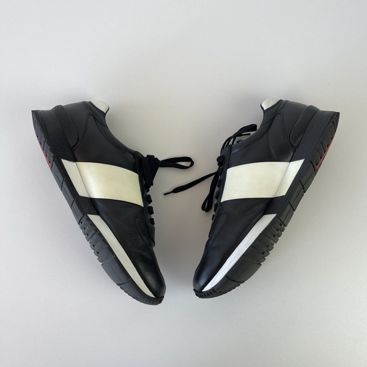 Prada Prada Two Tone Leather Low Trainers Sneakers Black 4E 2602 Size US 9 / EU 42 - 6 Thumbnail