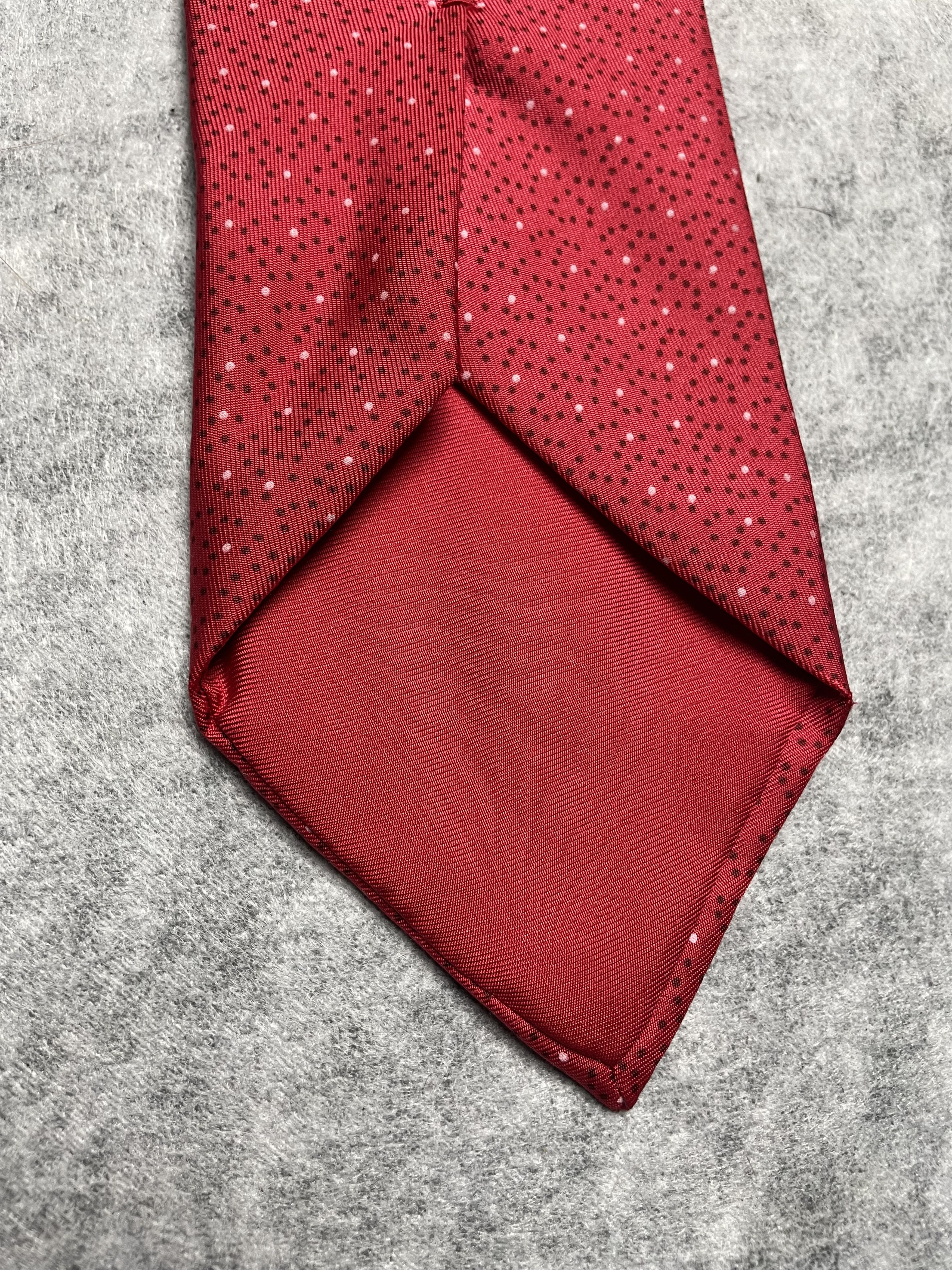 Hermes HERMES Paris 7902 MA Polka Dot Pattern Red Silk Tie Size ONE SIZE - 4 Thumbnail