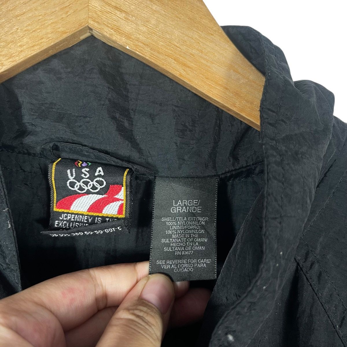 JCPenney TVintage USA Olympics JCPenney Windbreaker Jacket Black Size US L / EU 52-54 / 3 - 6 Thumbnail