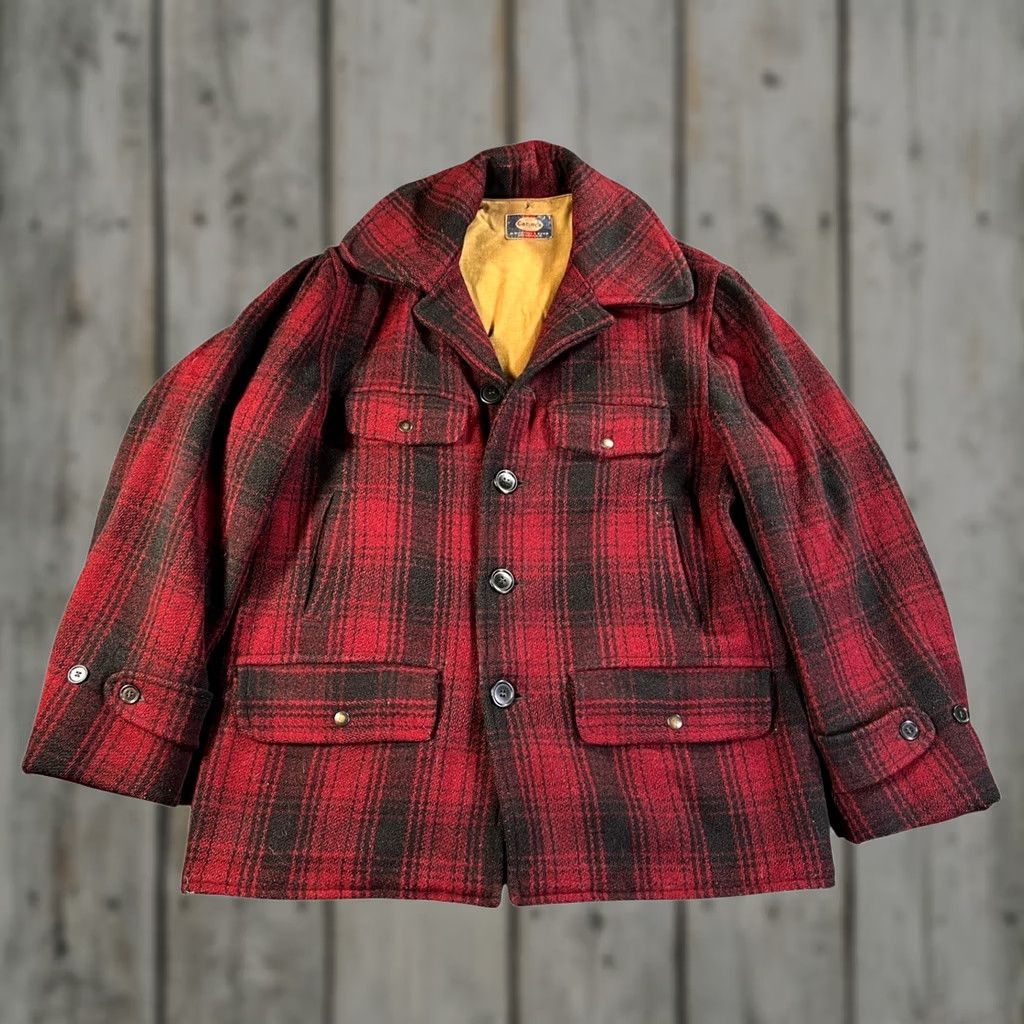 Carter's VINTAGE Carter's H.W. Carter & Sons Wool Hunting Jacket Mens XL Red Black 1950s Size US XL / EU 56 / 4 - 1 Thumbnail