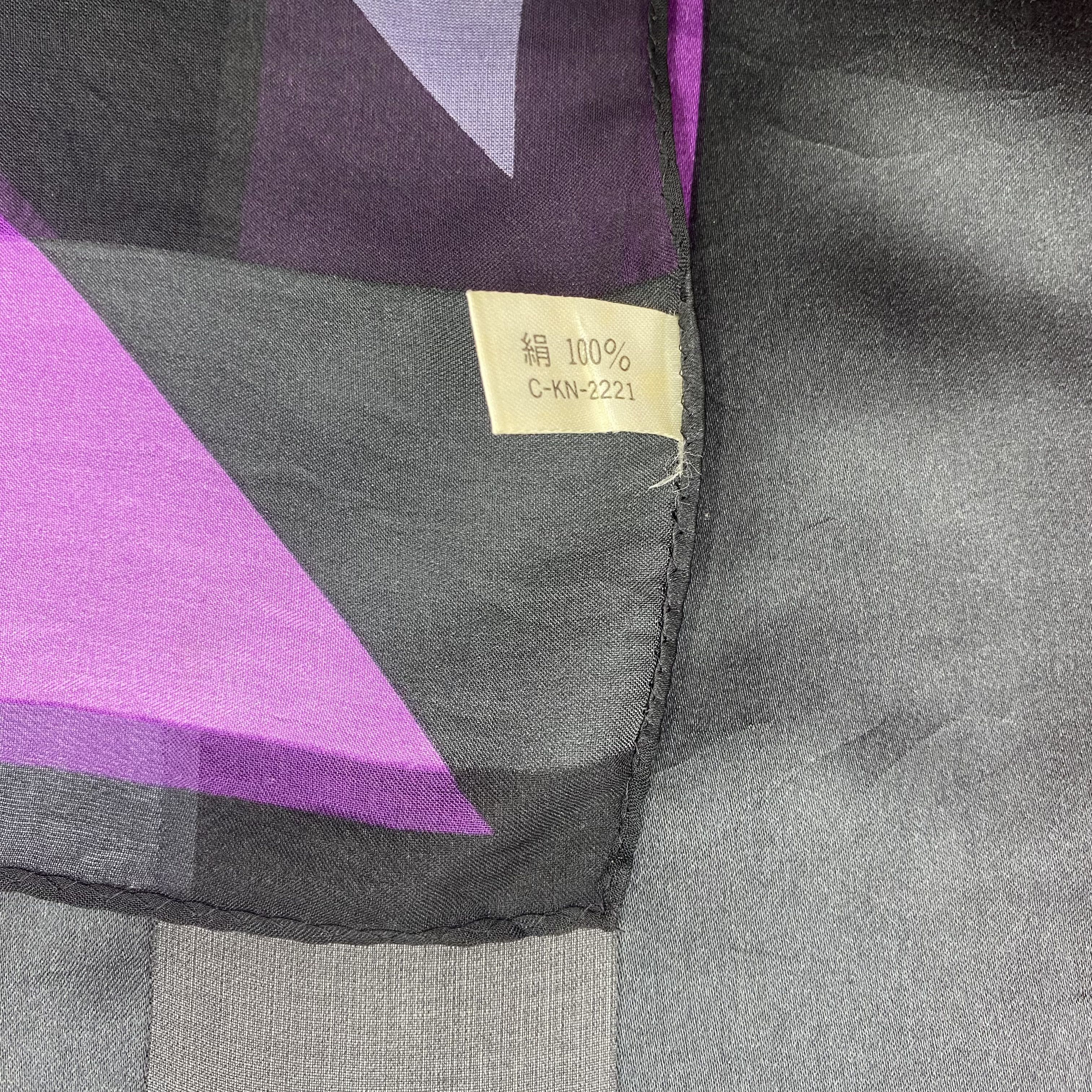 Japanese Brand Vintage Geometric Stripes SILK Scarf Twill Wraps Scarves Size ONE SIZE - 9 Thumbnail