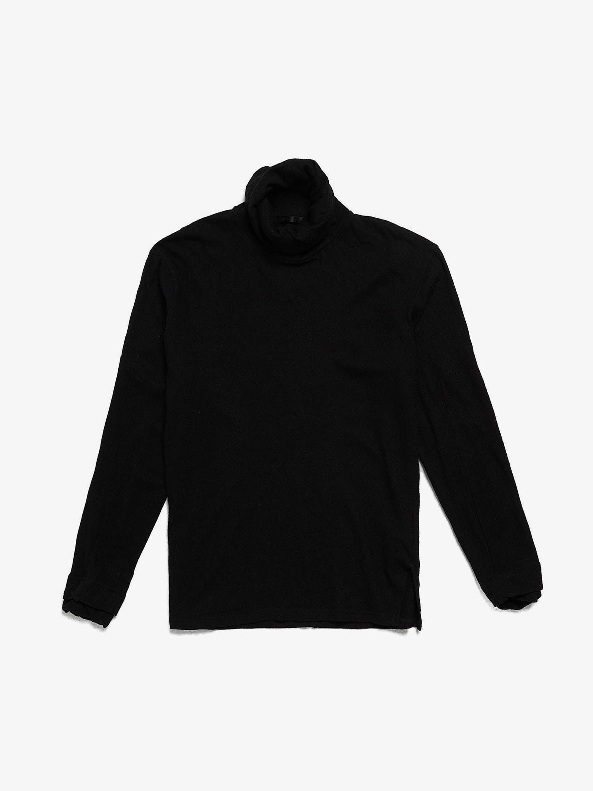 image of The Viridi Anne Black Collar Detailed Woolen Longsleeve, Men's (Size XL)