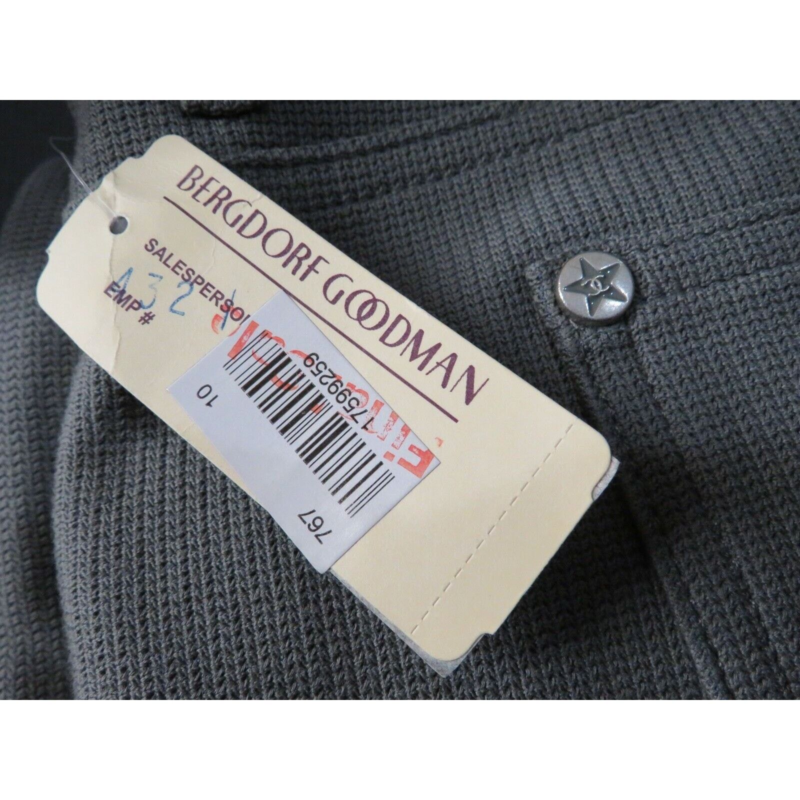 Chanel CHANEL P45450 GRAY KNIT COTTON BUTTONS LOGO JEANS PANTS 34 F Size 26" / US 2 / IT 38 - 11 Thumbnail