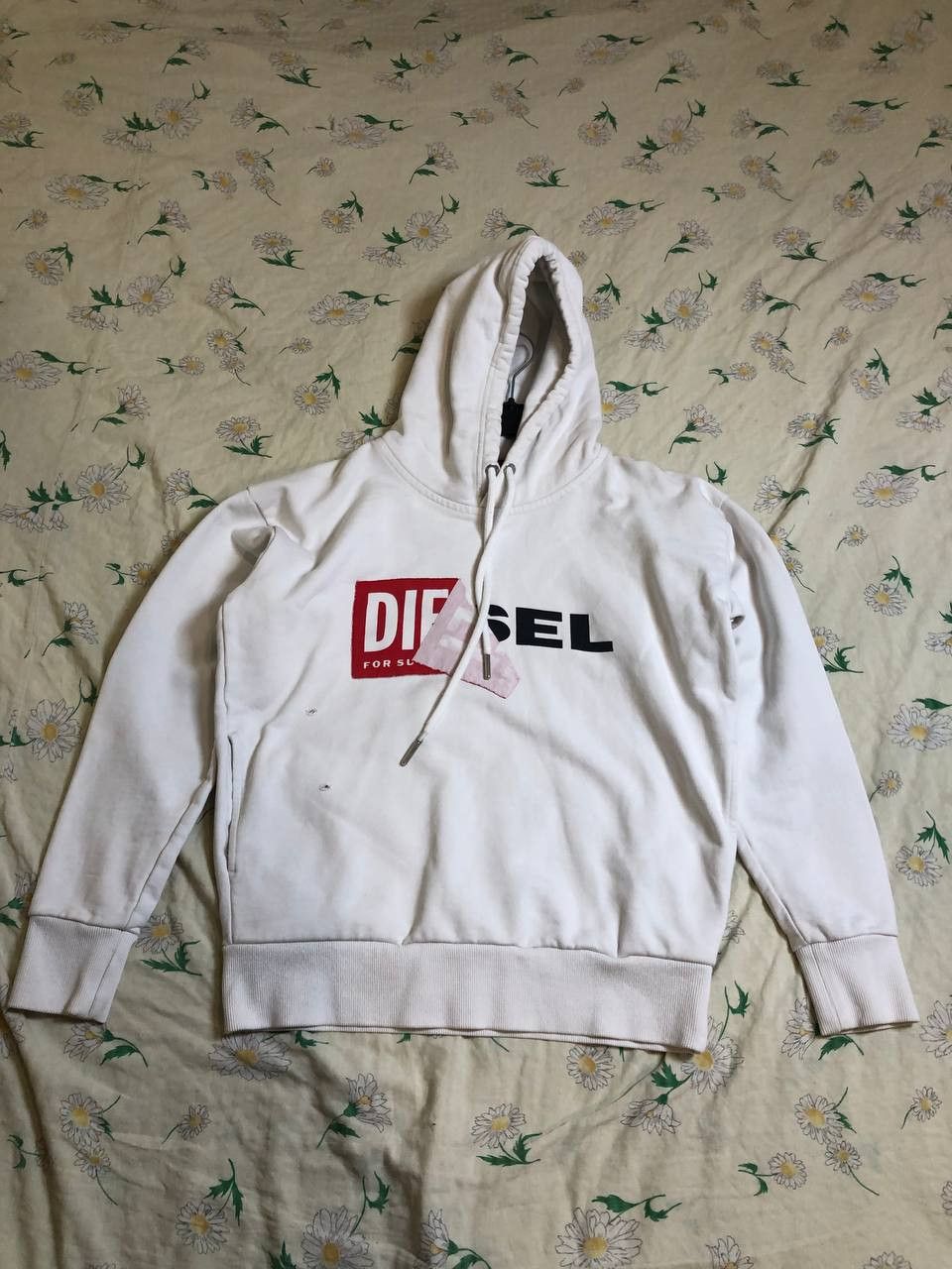 Diesel Vintage Y2K Diesel Hybrid Logo White Boxy Hoodie Size US XXS / EU 40 - 1 Thumbnail
