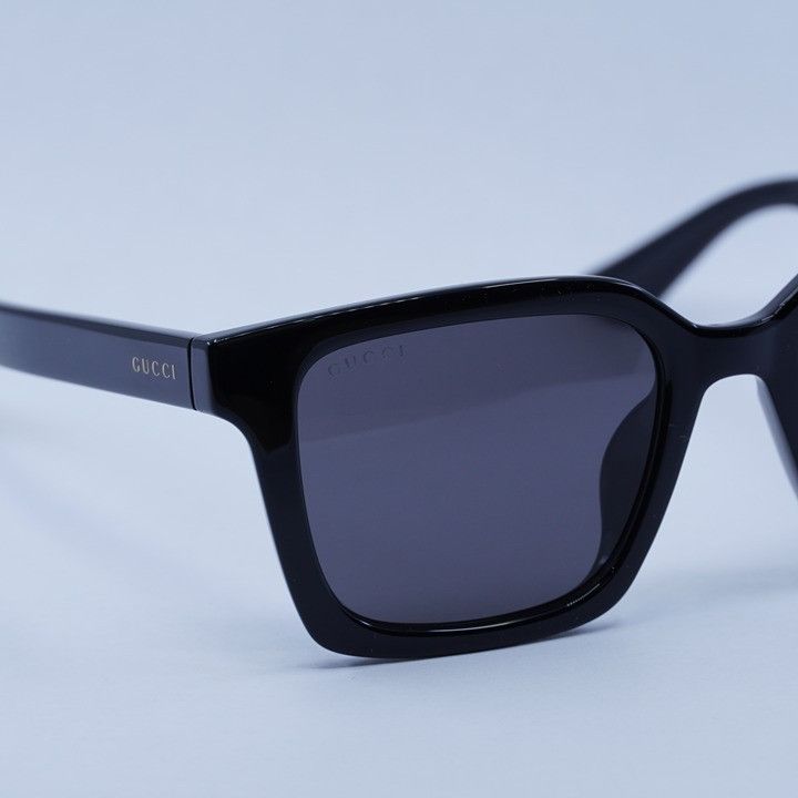 Gucci Gucci GG1582SK 001 Sunglasses Shiny Black Square Frame, Grey Size ONE SIZE - 8 Thumbnail