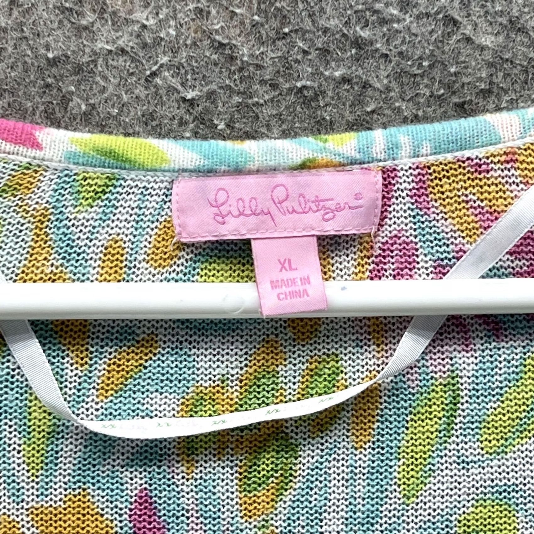 Lilly Pulitzer Lilly Pulitzer Blouse Womens XL Tunic 3/4 Sleeve Floral Scoop Neck Top Pink Multicolor Knit Lightweight Size XL / US 12-14 / IT 48-50 - 2 Thumbnail