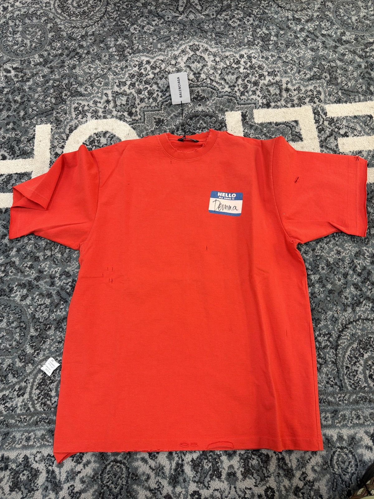 Balenciaga Balenciaga denma name tag t shirt red Size US XS / EU 42 / 0 - 1 Thumbnail