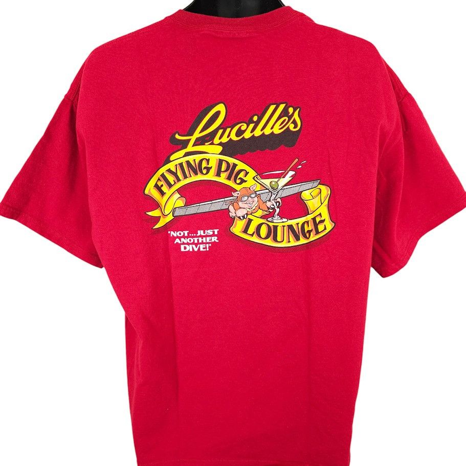 Other Lucilles BBQ T Shirt Mens Size XL Red Flying Pig Lounge Size US XL / EU 56 / 4 - 1 Thumbnail