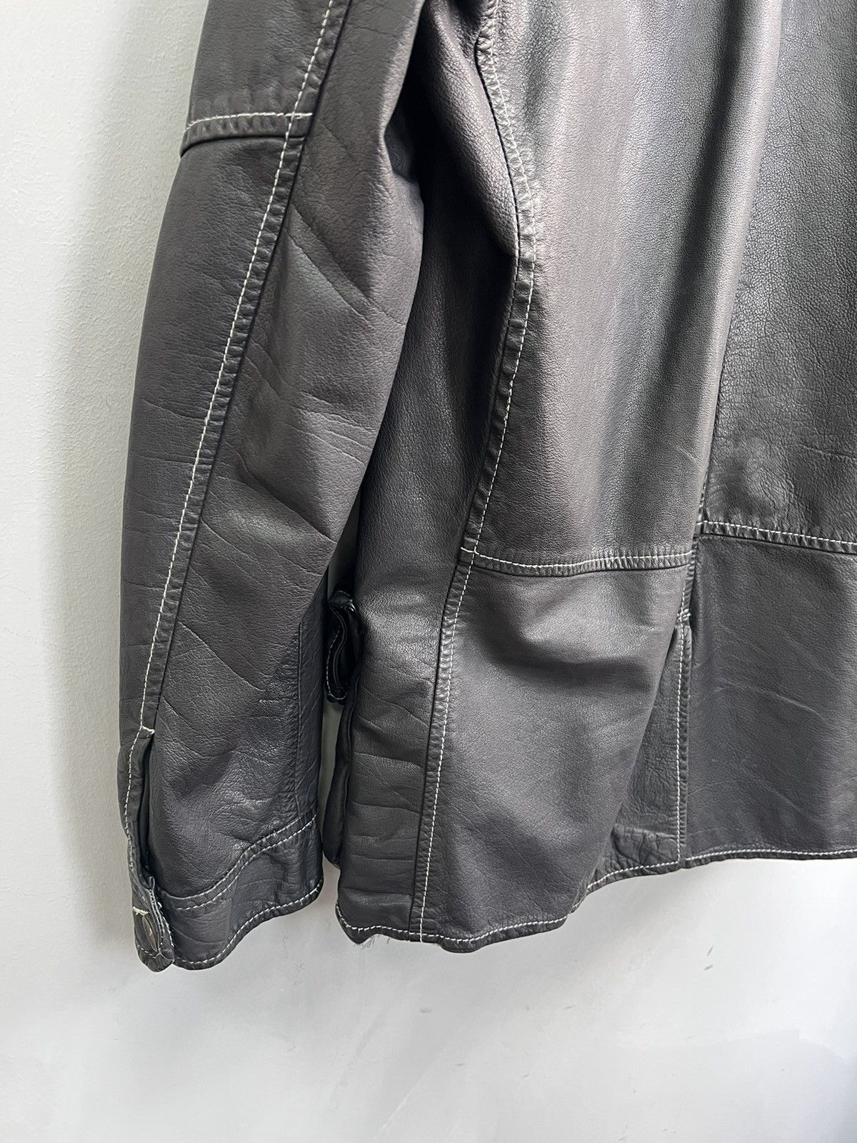 Just Cavalli × Robert Graham × Vintage VINTAGE STITCHED LEATHER AVANT GARDE JACKET 90s Size US L / EU 52-54 / 3 - 18 Thumbnail
