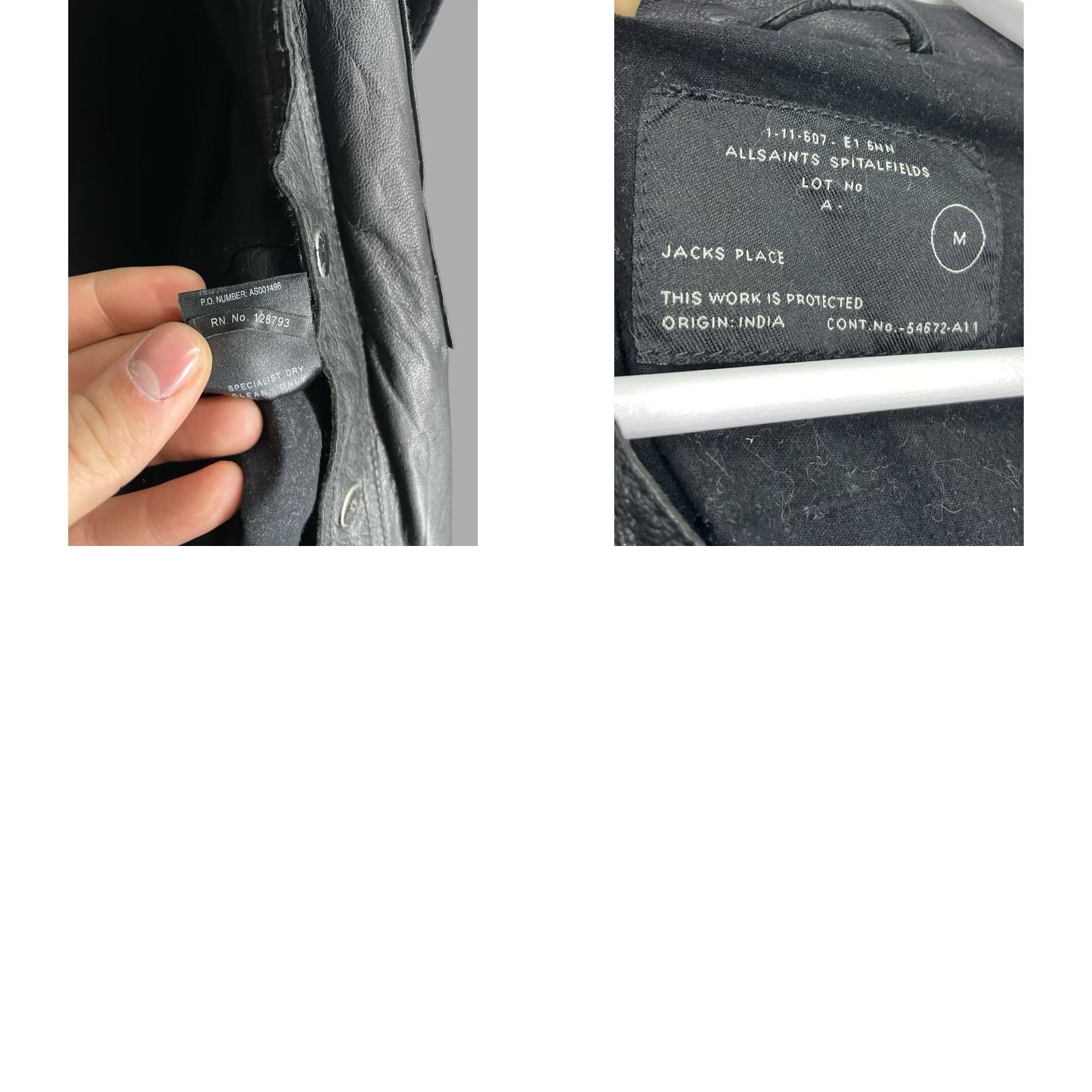 Allsaints AllSaints Jacket Mens Bomber Leather Size M Black Size US M / EU 48-50 / 2 - 10 Thumbnail