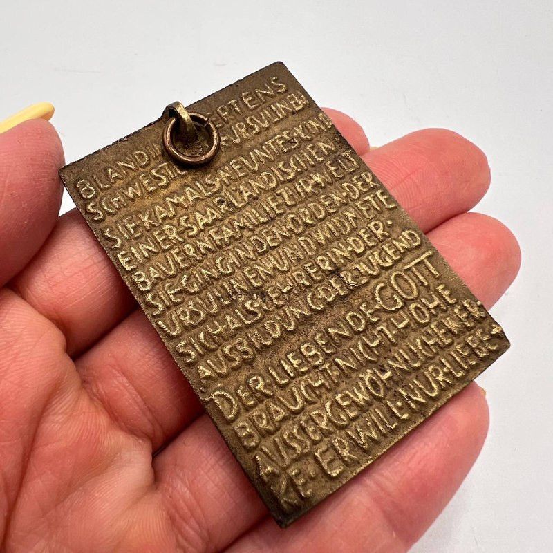 Vintage 1970 Vintage German Bronze Plaque Sister Blandine Icon Size ONE SIZE - 3 Thumbnail