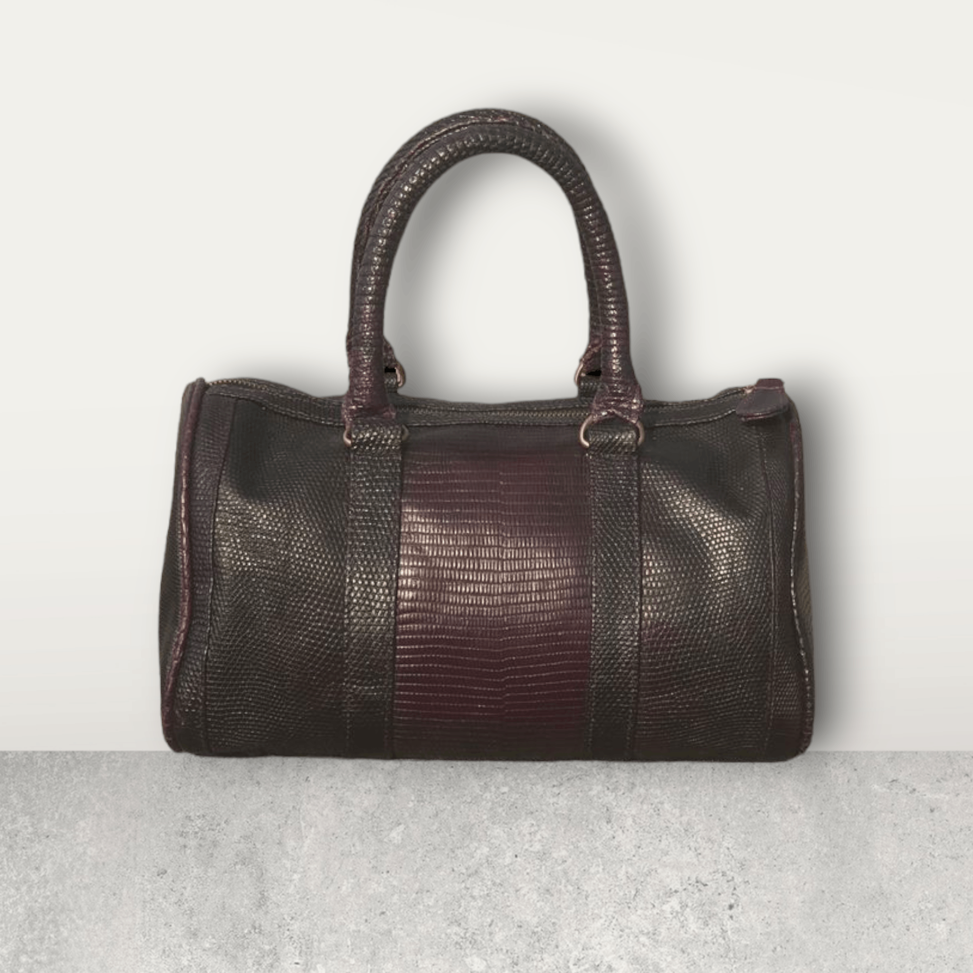 Genuine Leather Lizard Skin Leather Handmade HandleBag Size ONE SIZE - 2 Thumbnail