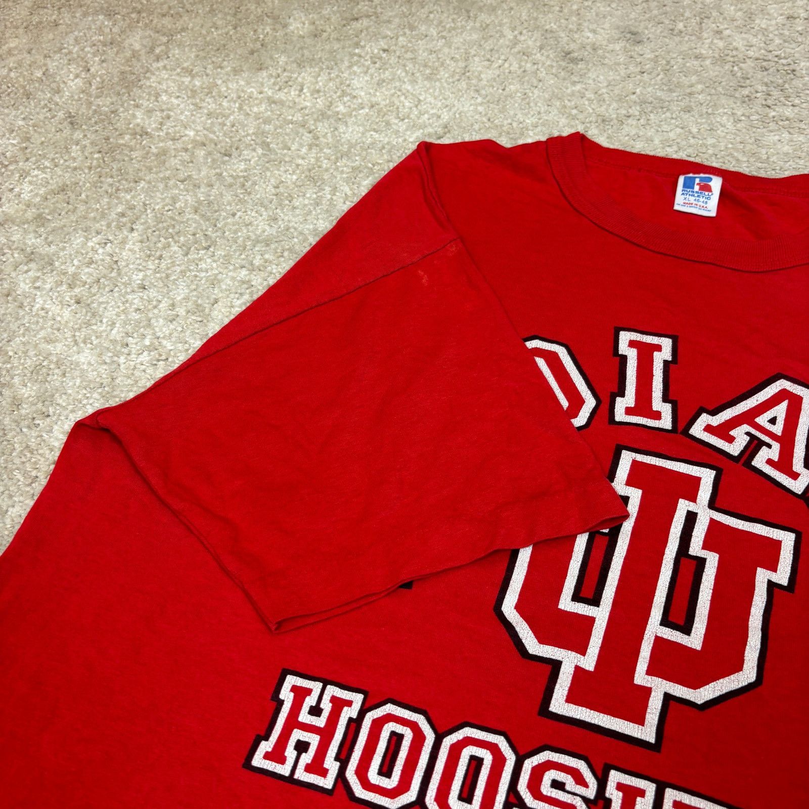 Russell Athletic × Vintage Vintage 90s Indiana IU Hoosiers Single Stitch Shirt Men's XL Size US XL / EU 56 / 4 - 8 Thumbnail