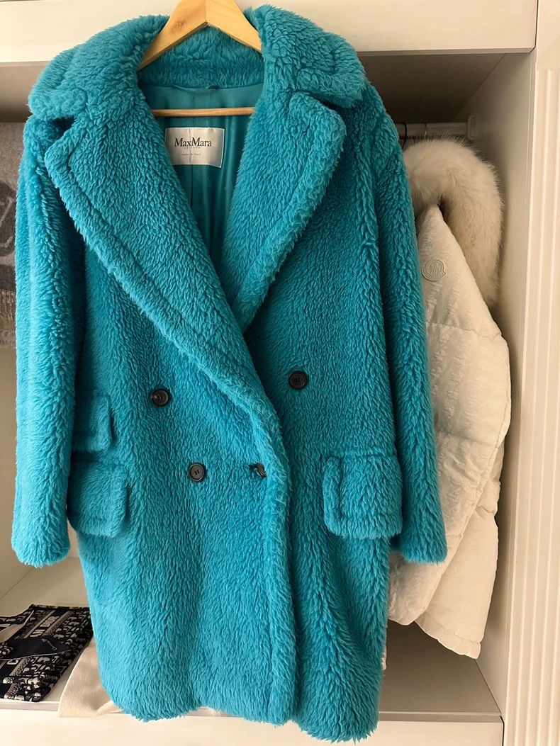 Max Mara Max Mara Teddy Lake Aqua Blue Mid-Length Coat Size M / US 6-8 / IT 42-44 - 6 Thumbnail
