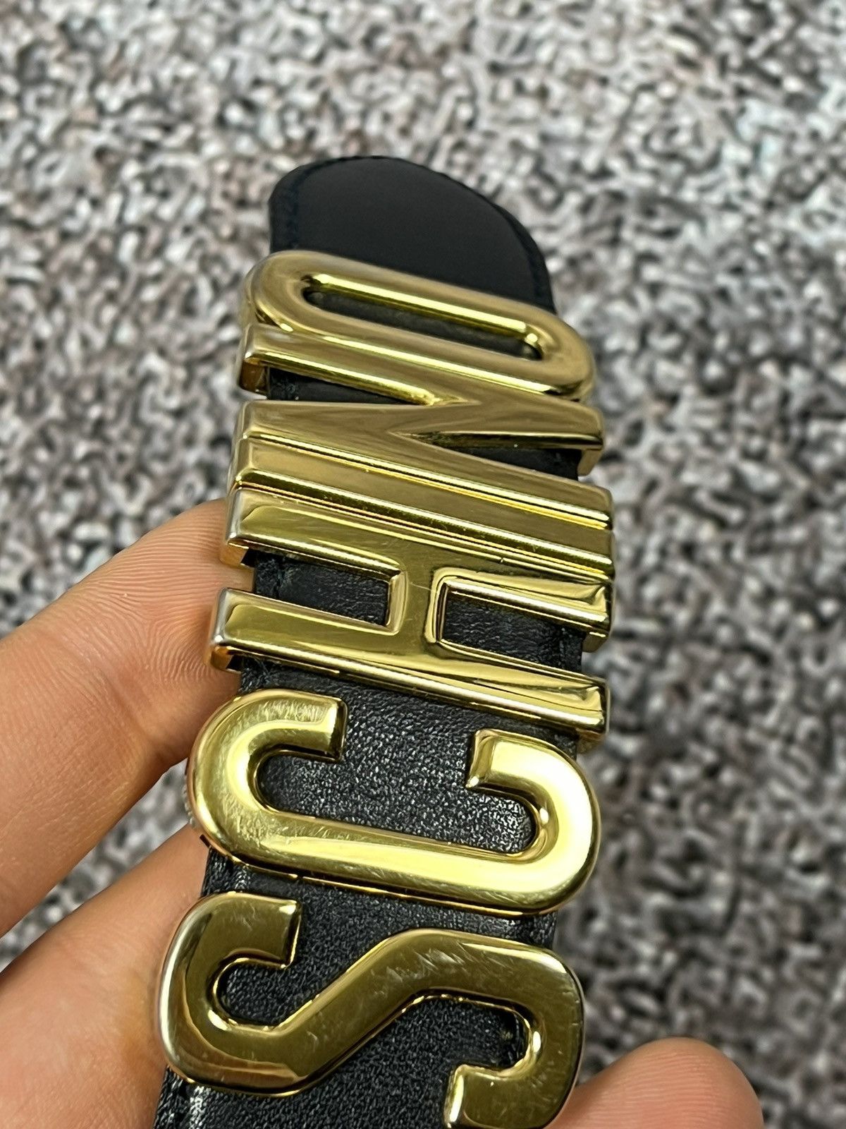 Designer × Moschino × Vintage Rare‼️ 90s Moschino italy by Redwall Lettered icon gold belt Size ONE SIZE - 18 Thumbnail