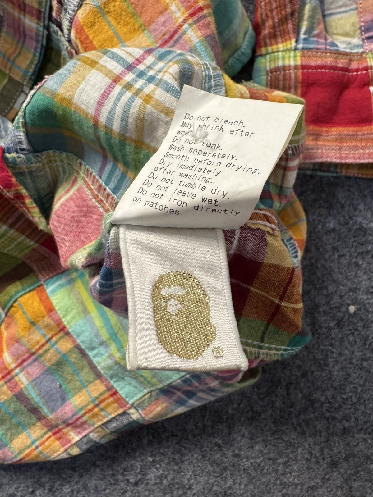 Bape Bape Madras Patchwork button up shirt Size US XS / EU 42 / 0 - 5 Thumbnail