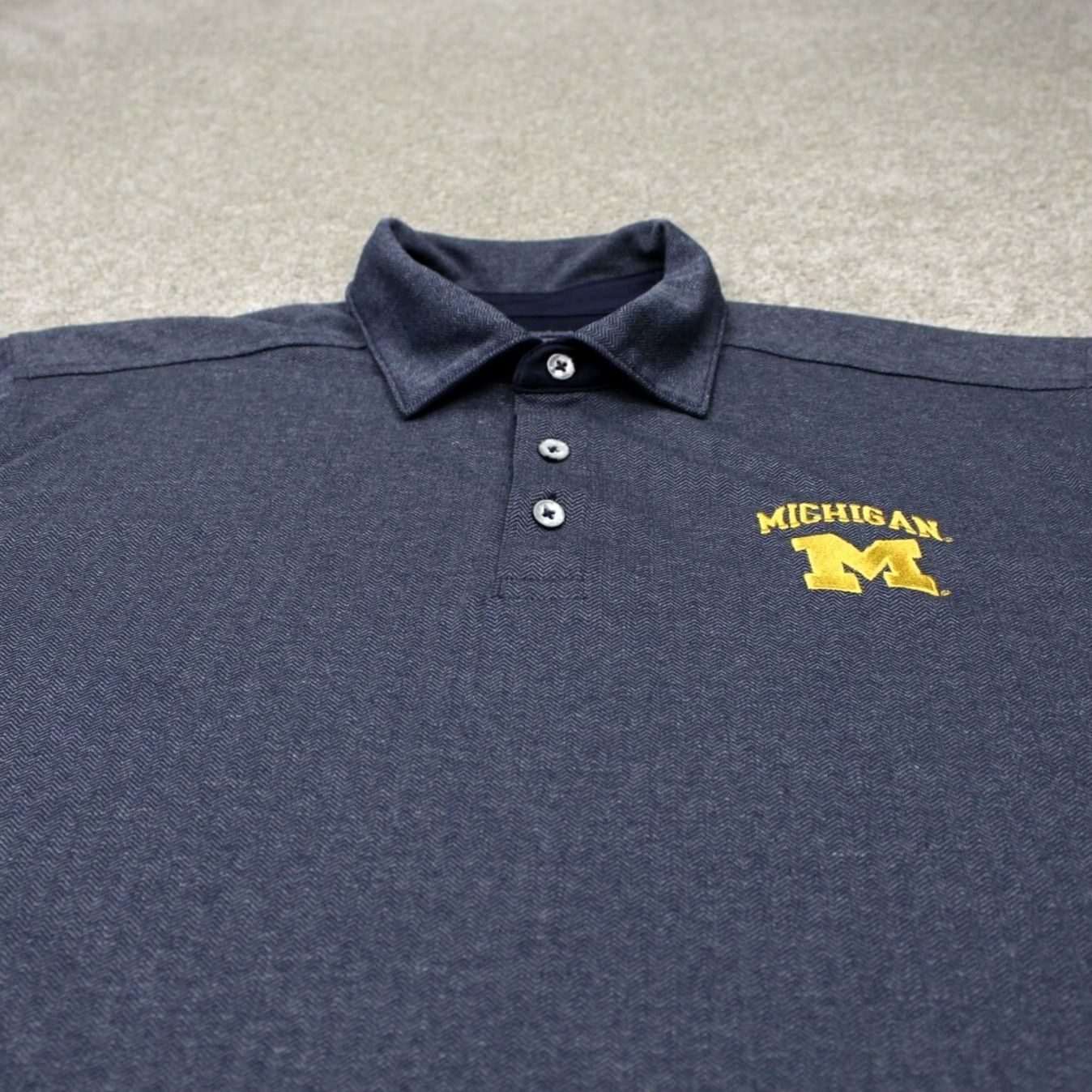 Champion Champion Michigan Wolverines Polo Shirt Mens XL Blue 100% Polyester S/S Pullover Polo Size US XL / EU 56 / 4 - 4 Thumbnail