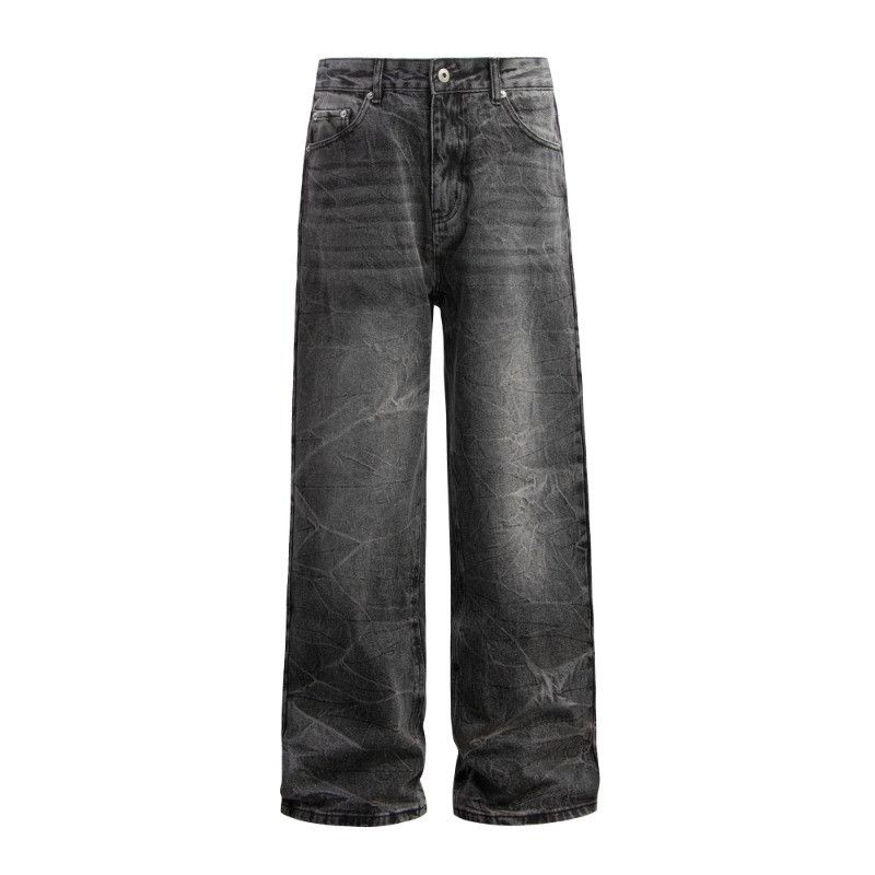 Japanese Brand Retro loose wavy straight leg wide leg jeans Size US 32 / EU 48 - 5 Thumbnail