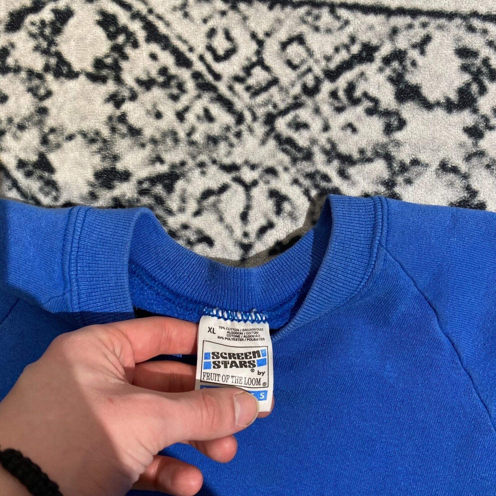 Vintage Vintage Blue Cotton Crewneck Size XL Y2K 90s Essential Size US XL / EU 56 / 4 - 5 Thumbnail