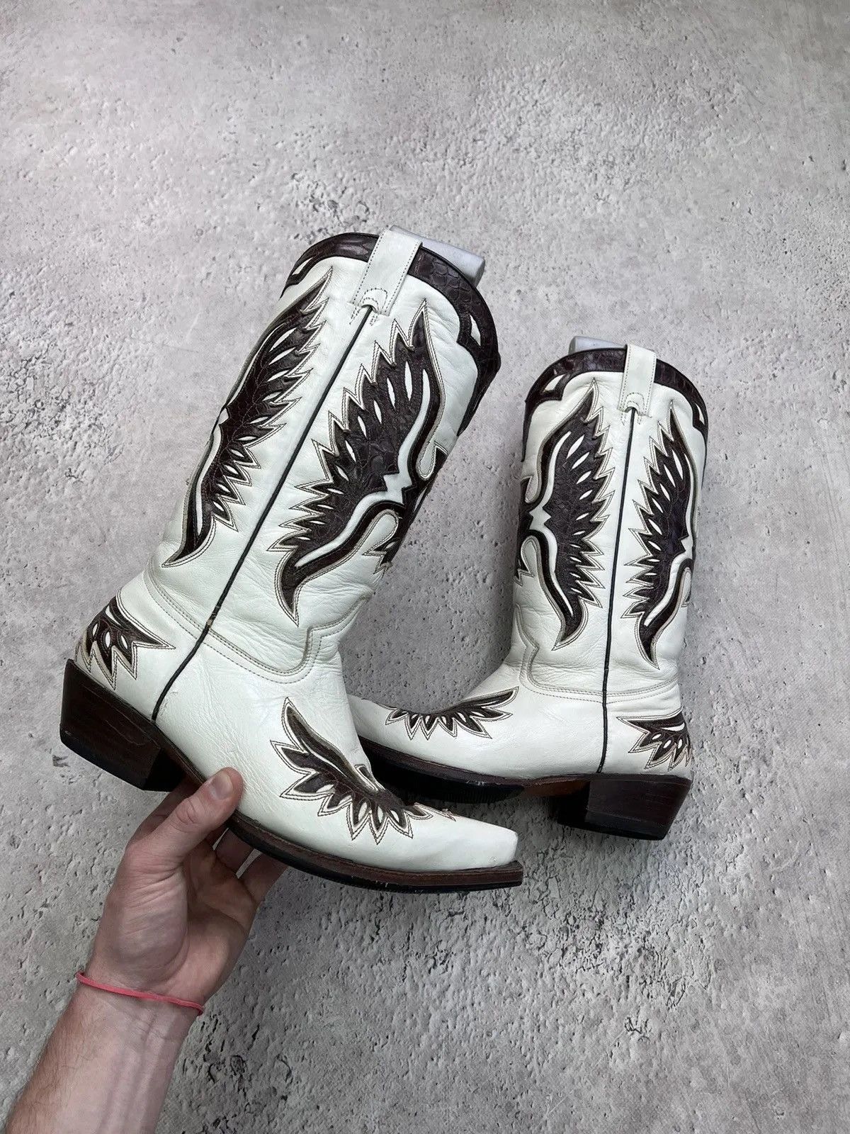 Western Rise Western moto buffalo GUIDI style boots high ankle Size US 6 / EU 39 - 1 Thumbnail