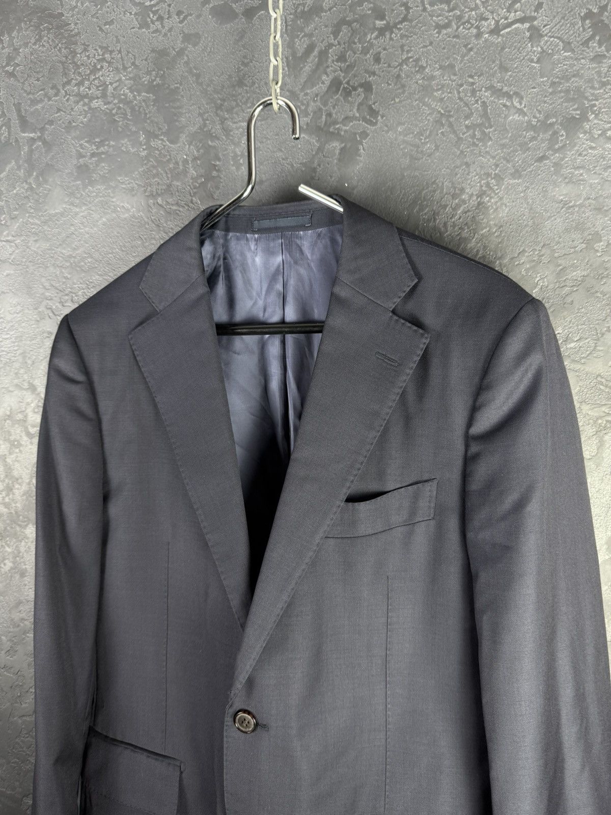 Designer × Suitsupply × Vintage SUITSUPPLY Men’s Pure Wool S110 Dark Blue Jacket Suit Size 52R - 4 Thumbnail