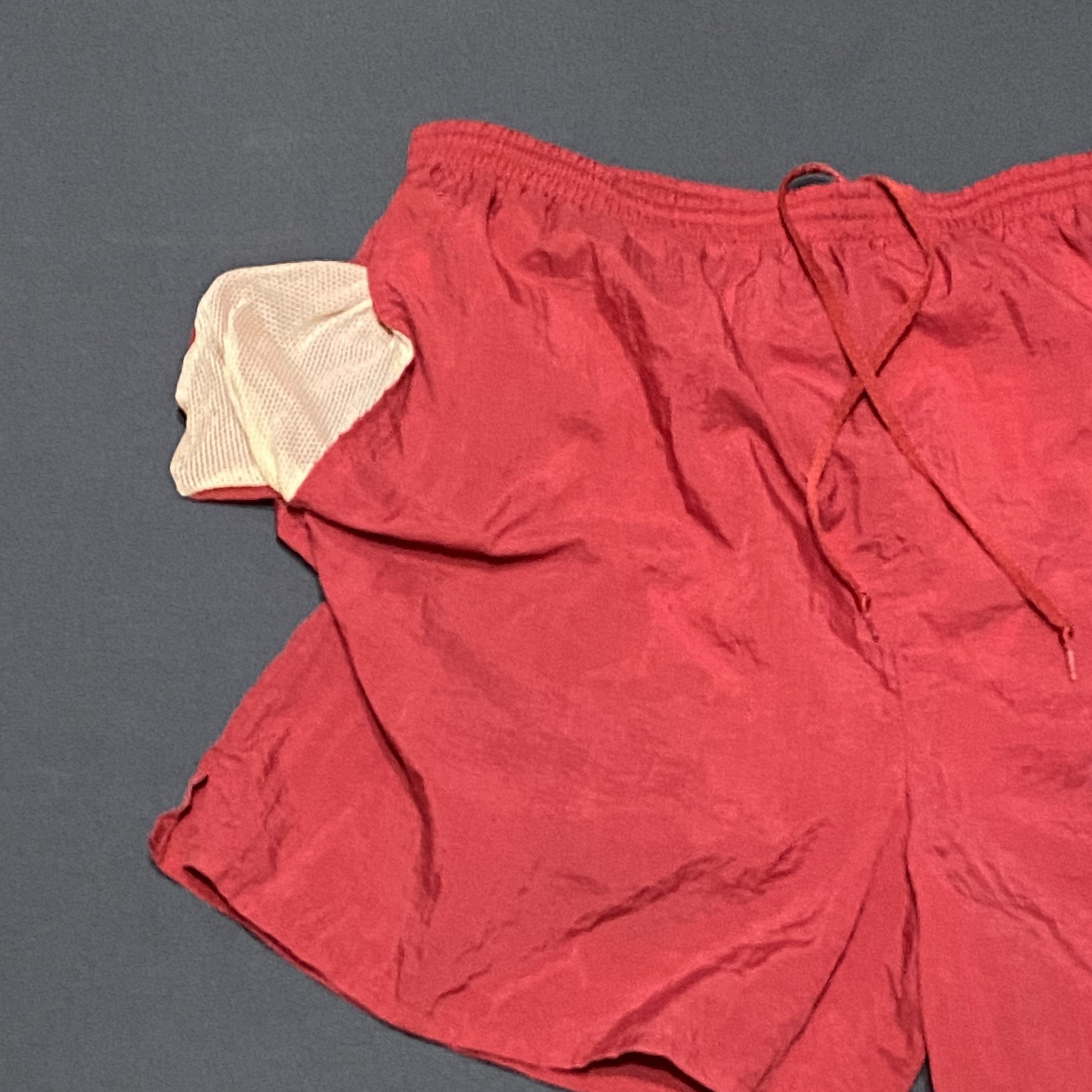 Nike × Vintage Vintage 90s Nike Travis Scott Big Swoosh Lined Shorts Size US 35 - 5 Thumbnail