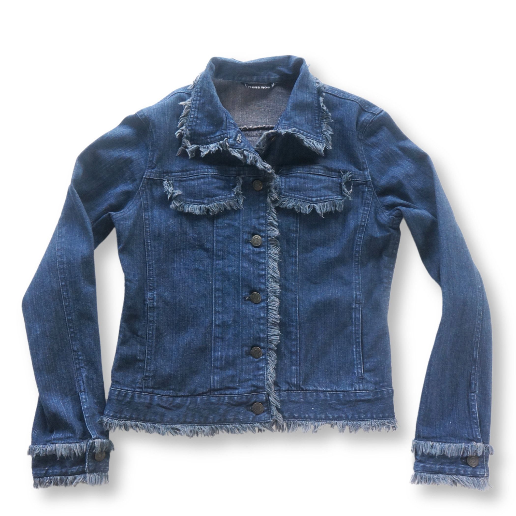 Japanese Brand Ayers Rock Dark Blue Fringe Denim Jacket Size M / US 6-8 / IT 42-44 - 2 Thumbnail
