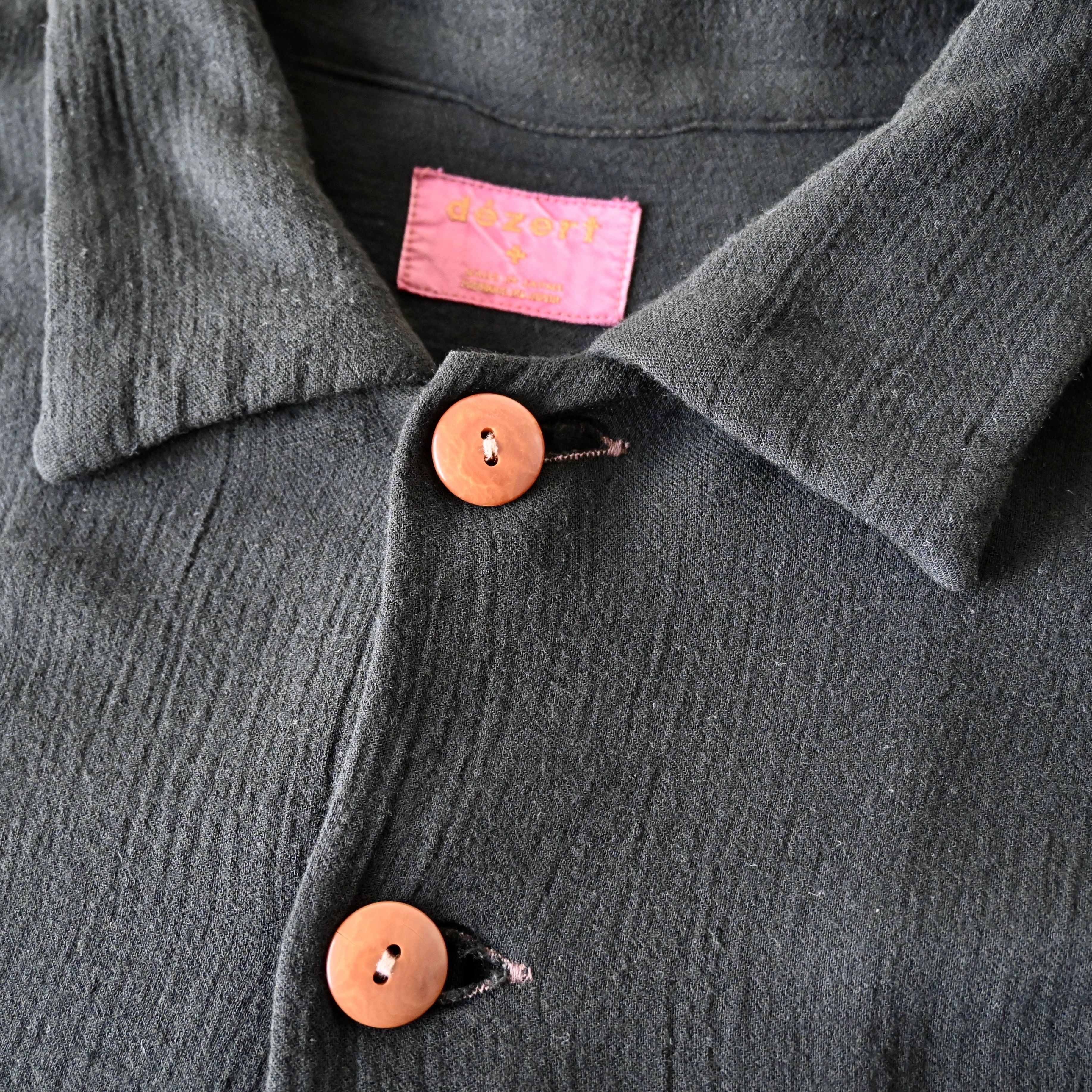 Dezert VTG 1980-90s Dezert black rayon x wool drapey shirt Size US L / EU 52-54 / 3 - 12 Thumbnail