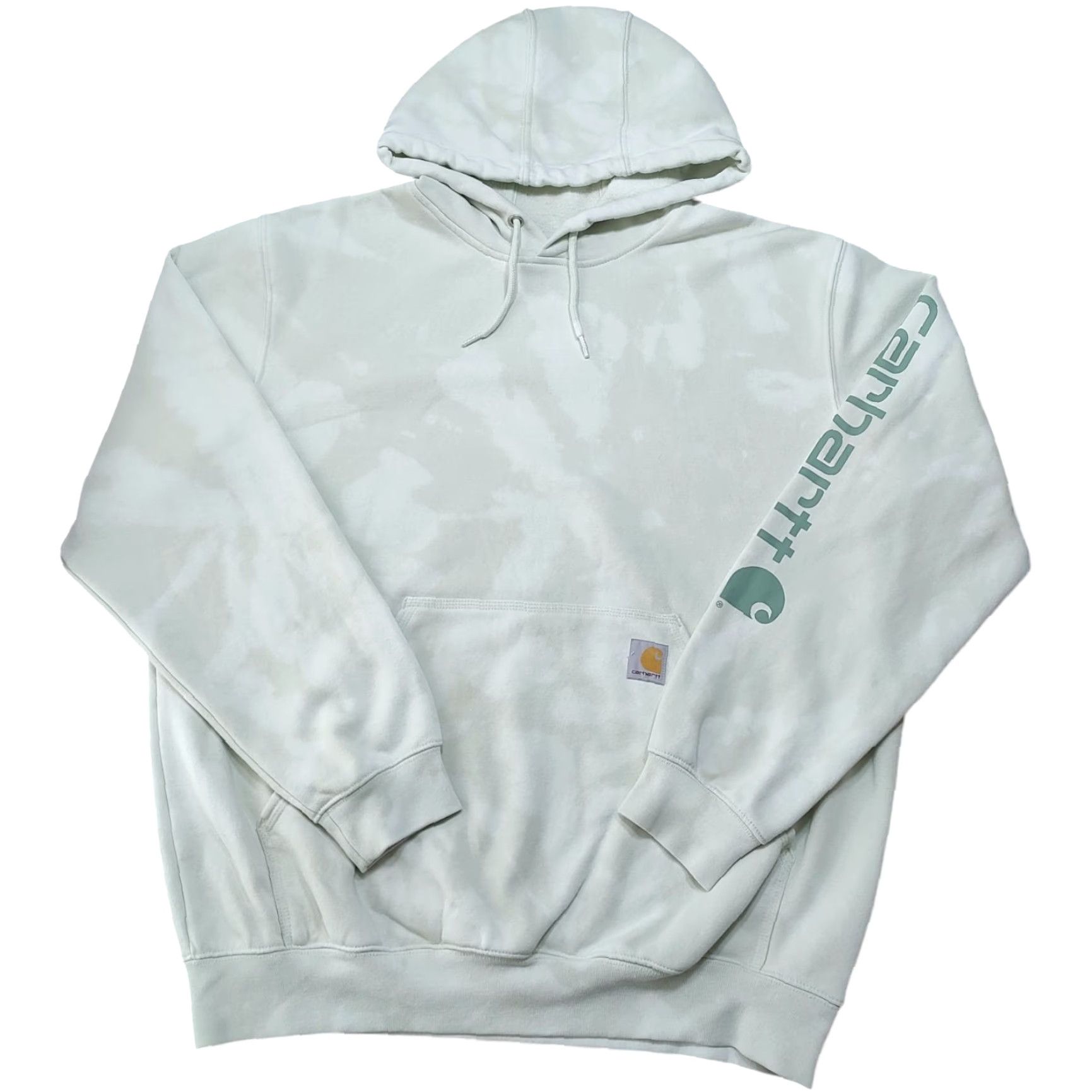 Carhartt VINTAGE Carhartt Hoodie Mens Large Light Green Tie Dye Acid Wash Loose Pullover 90s College Outdoor Men Size US L / EU 52-54 / 3 - 2 Thumbnail