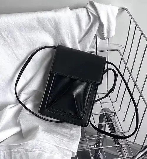 Vintage Korean Fashion Black Crossbody Bag, Men's