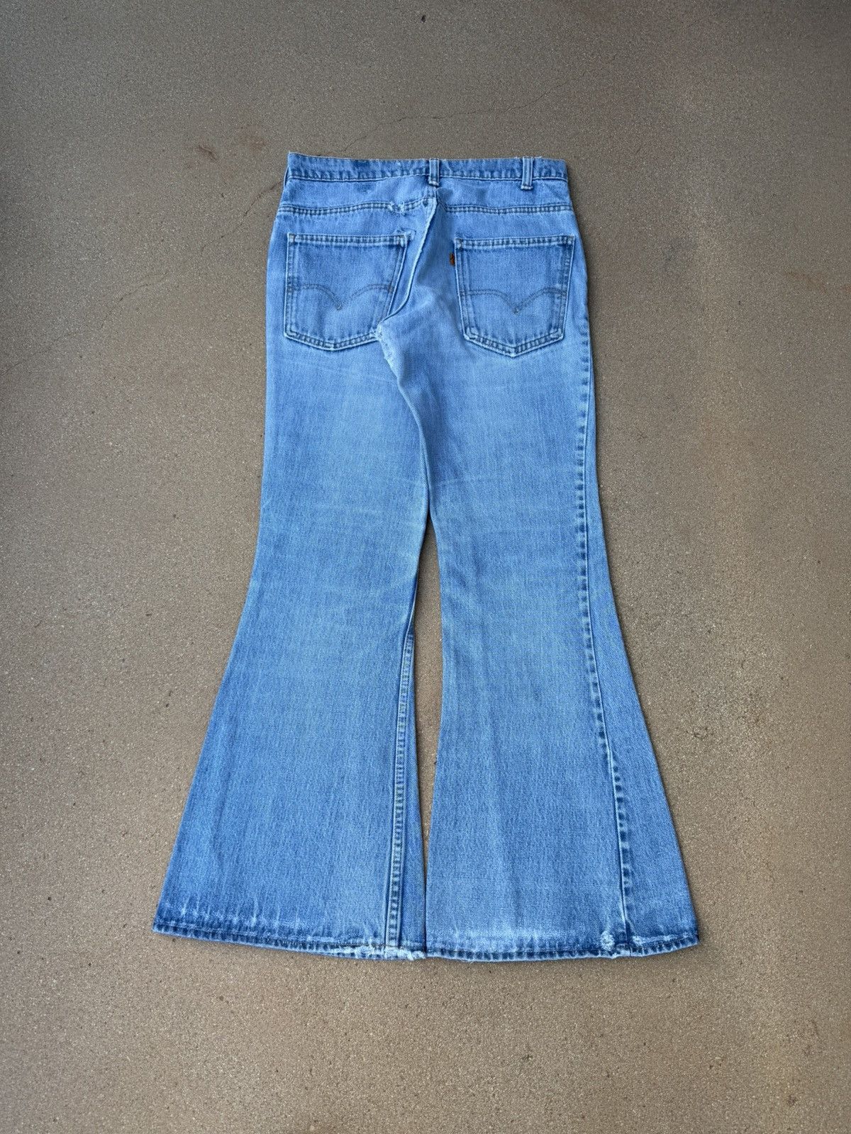 Levi's Vtg 70’s Levi’s 684 Orange Tab Bellbottom Flare Jeans 31x31 Size US 31 - 2 Thumbnail
