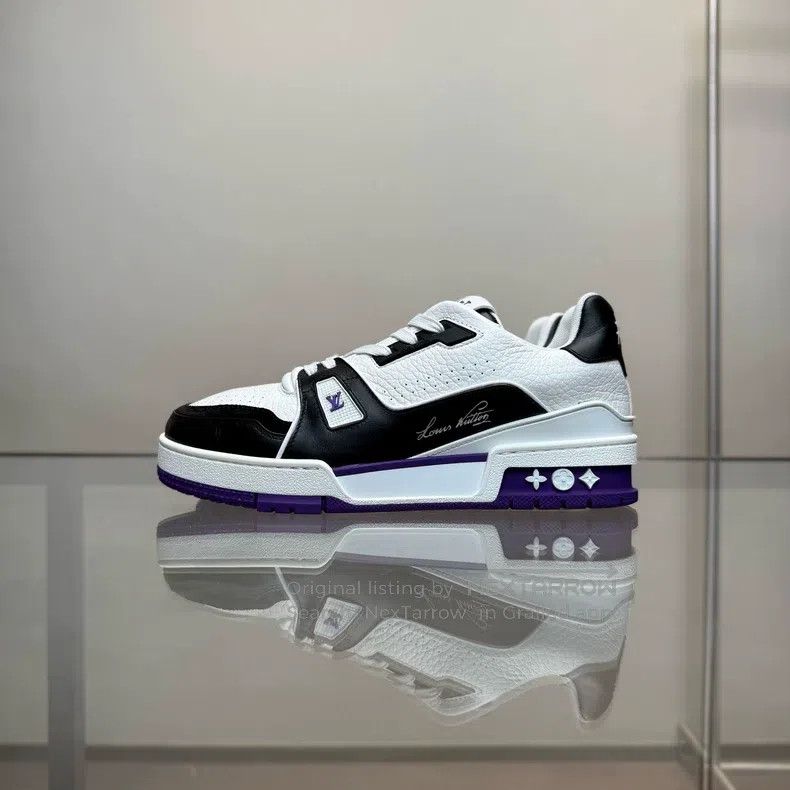Louis Vuitton Louis Vuitton TRAINER new black, white and purple shoes Size US 7 / IT 37 - 2 Thumbnail