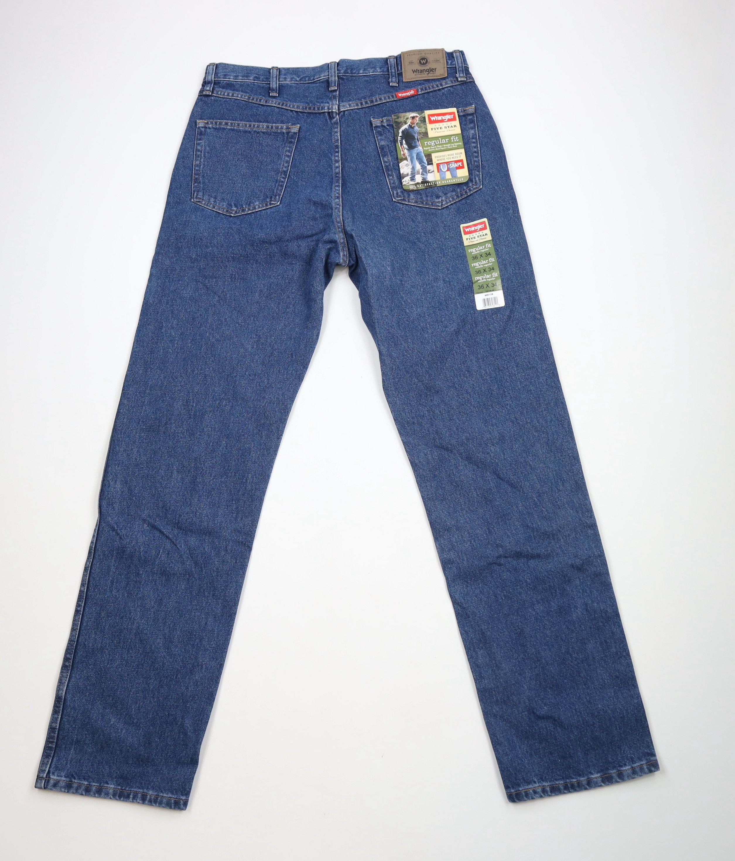 Vintage × Wrangler Deadstock Vintage Y2K Wrangler Straight Leg Denim Jeans Blue Size US 36 / EU 52 - 8 Thumbnail